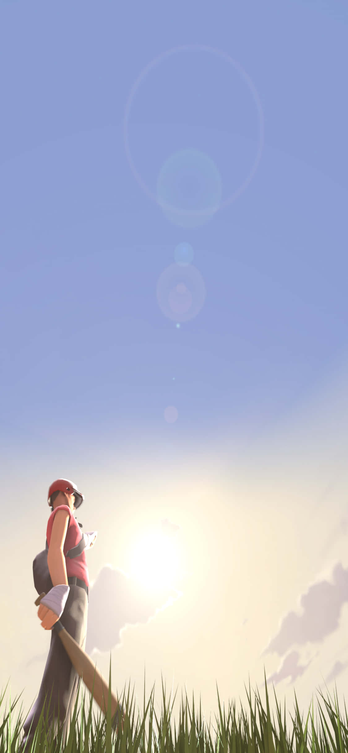 iPhone Xs Tf2 Background Scout Na May Bat Sa Isang Field Wallpaper
