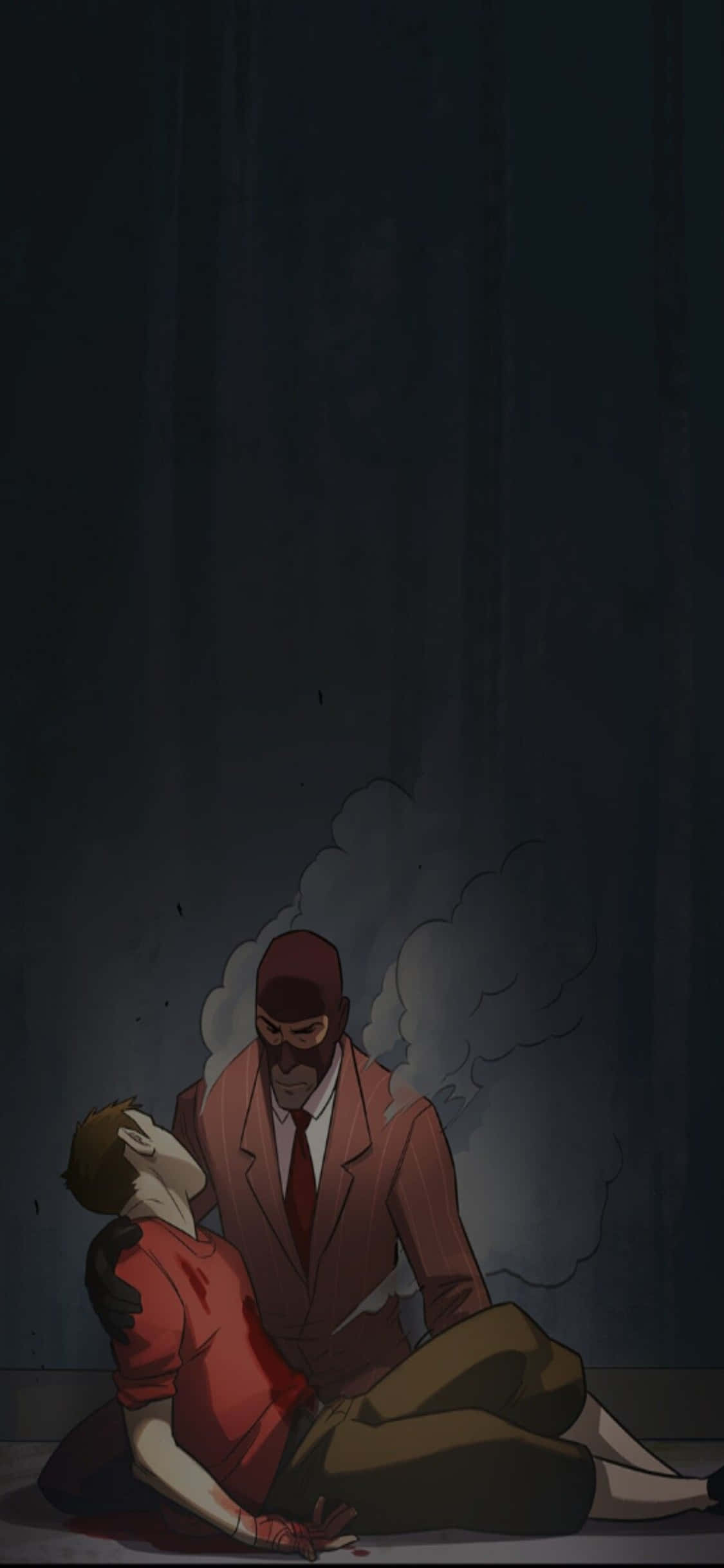 iPhone Xs Tf2 Background Ang Spy na Humahawak sa Scout Wallpaper
