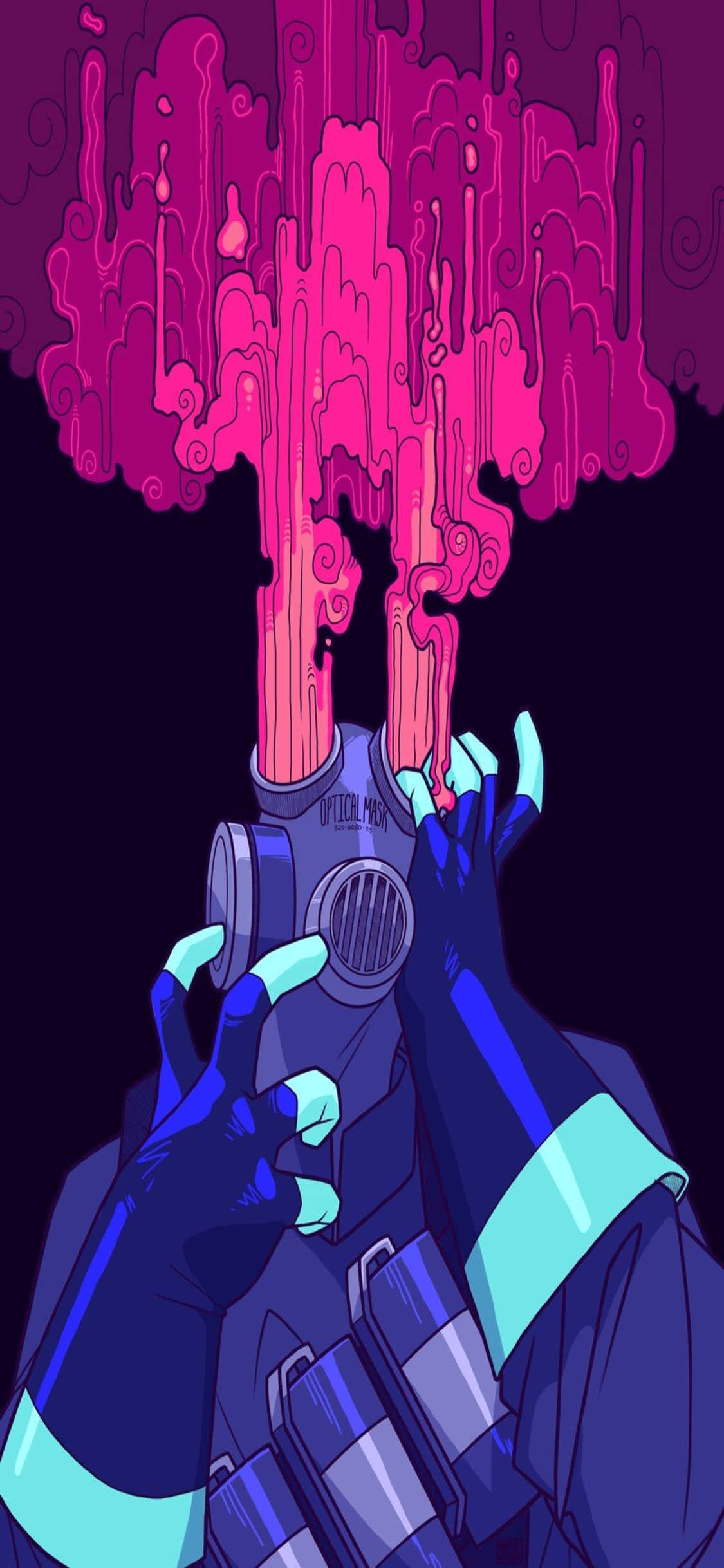 iPhone Xs Tf2 Background Fanart Drawing Pyro Purple Eye Flames Wallpaper