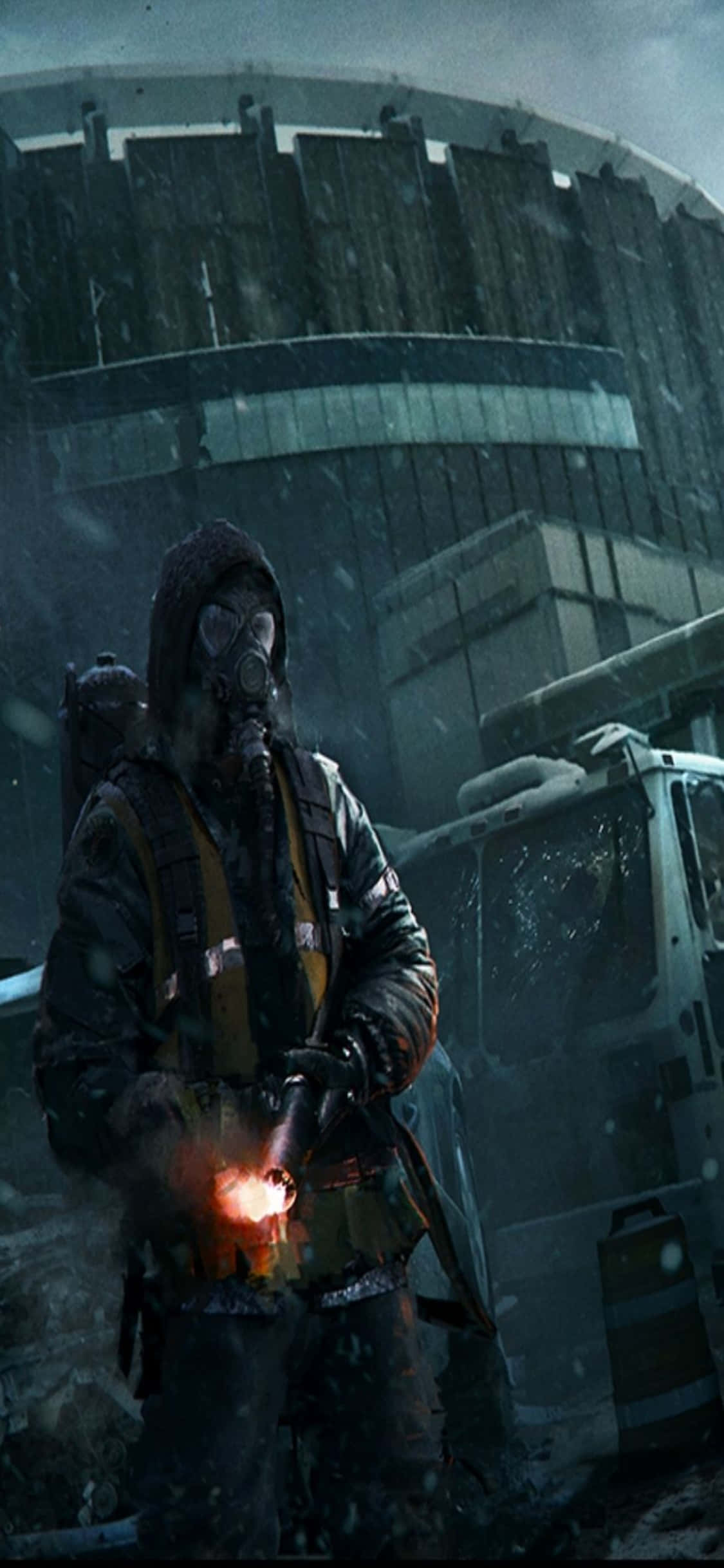 Lalaking sa Niyebe para sa iPhone Xs na The Division Wallpaper
