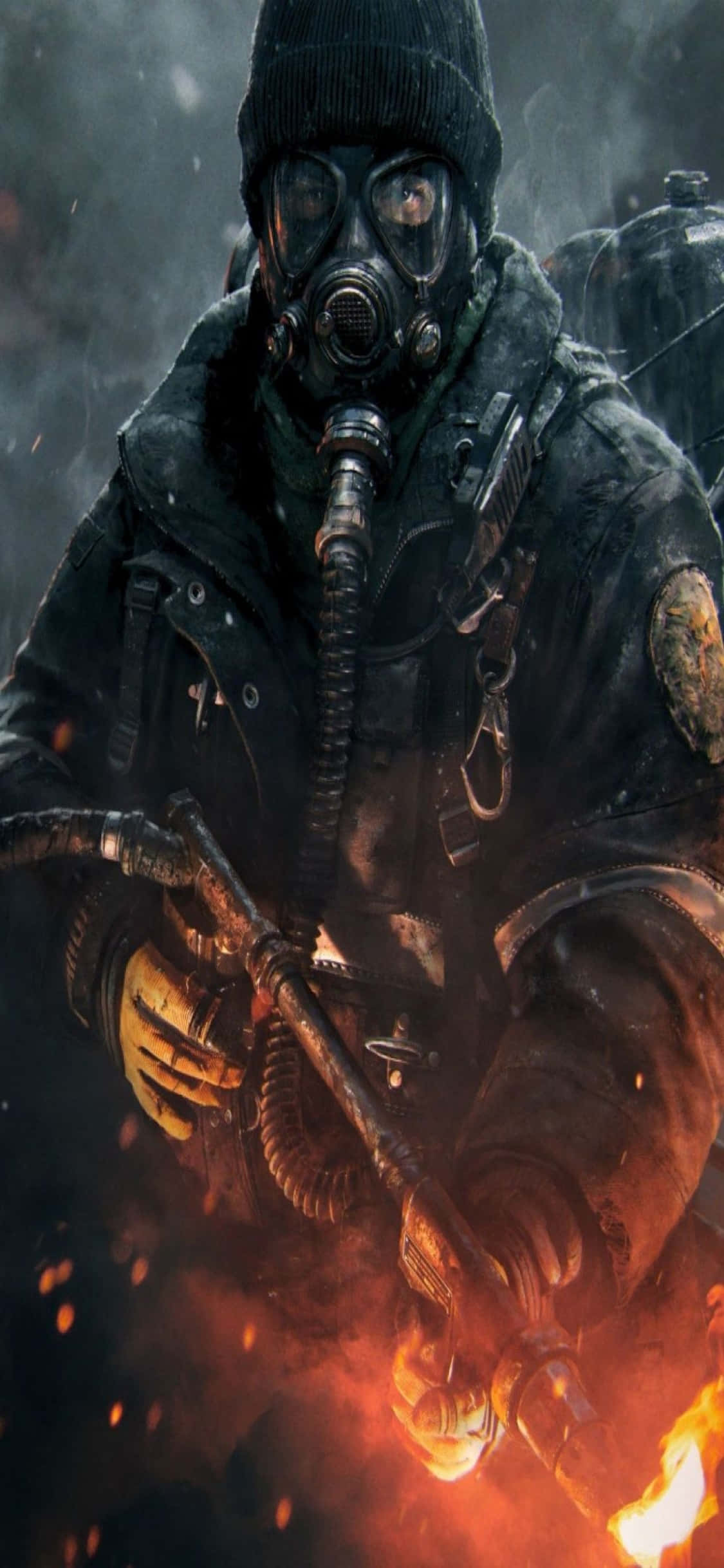 iPhone Xs The Division Background Flamethrower Wallpaper