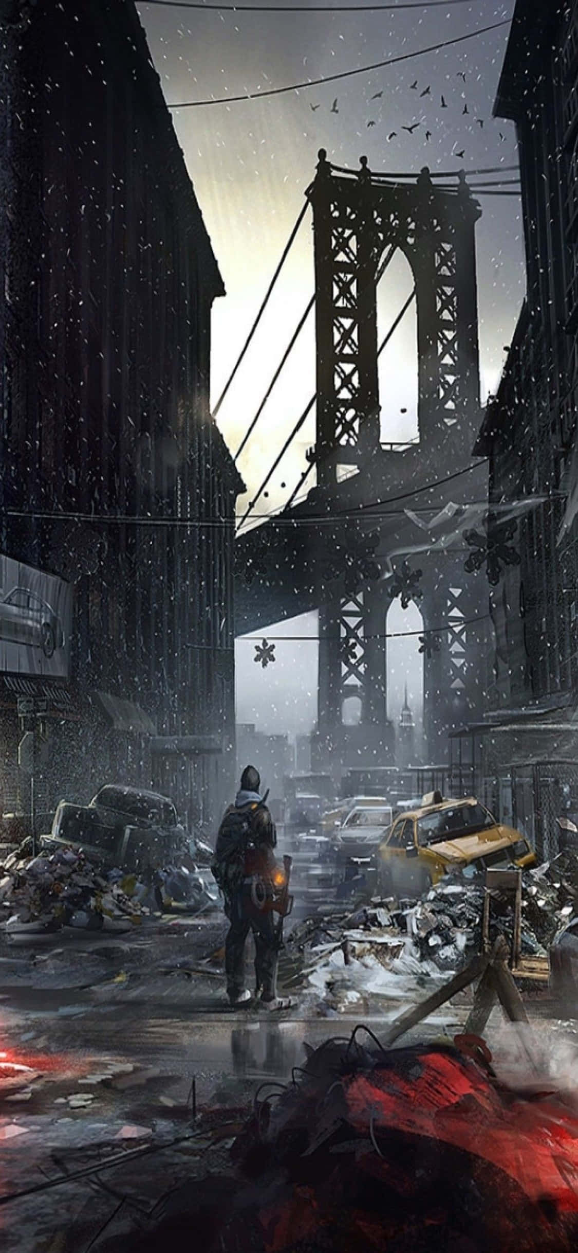 iPhone Xs The Division Background Sirang Kalye sa New York Wallpaper