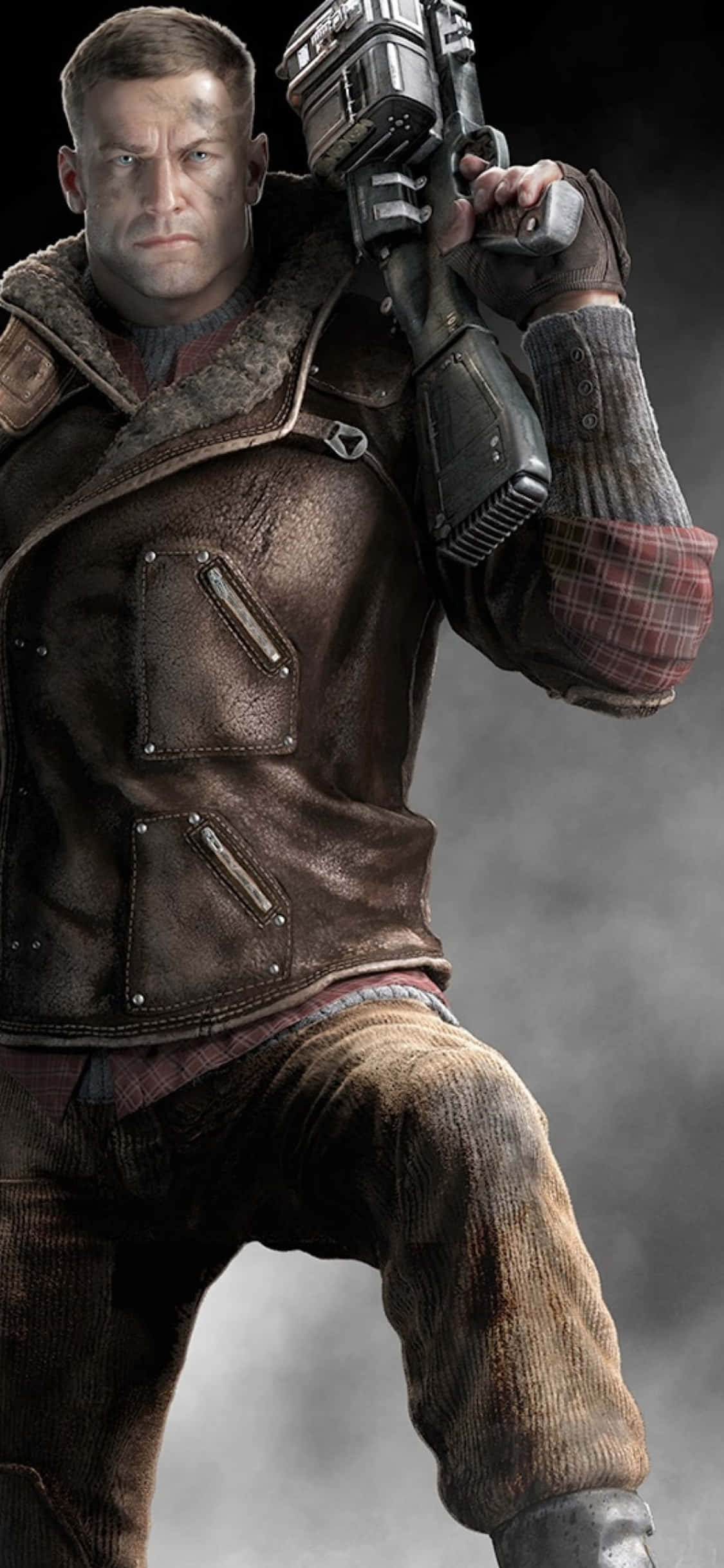 iPhone Xs Wolfenstein Ii B.J. Blazkowicz Gun Background Wallpaper