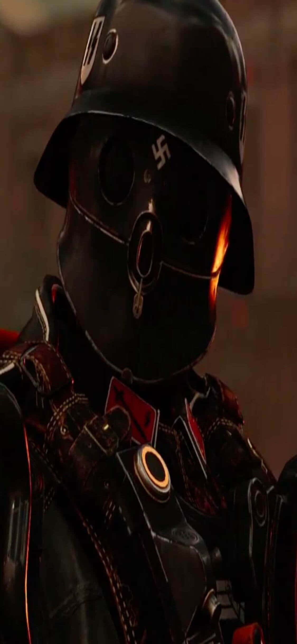 iPhone Xs Wolfenstein Ii Nazi Black Costume Background Wallpaper