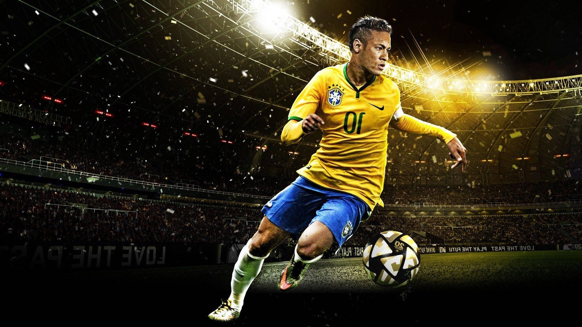 Ipinakita ng Brazil at Paris Saint-Germain star na si Neymar ang kanyang kamangha-manghang dribbling moves Wallpaper