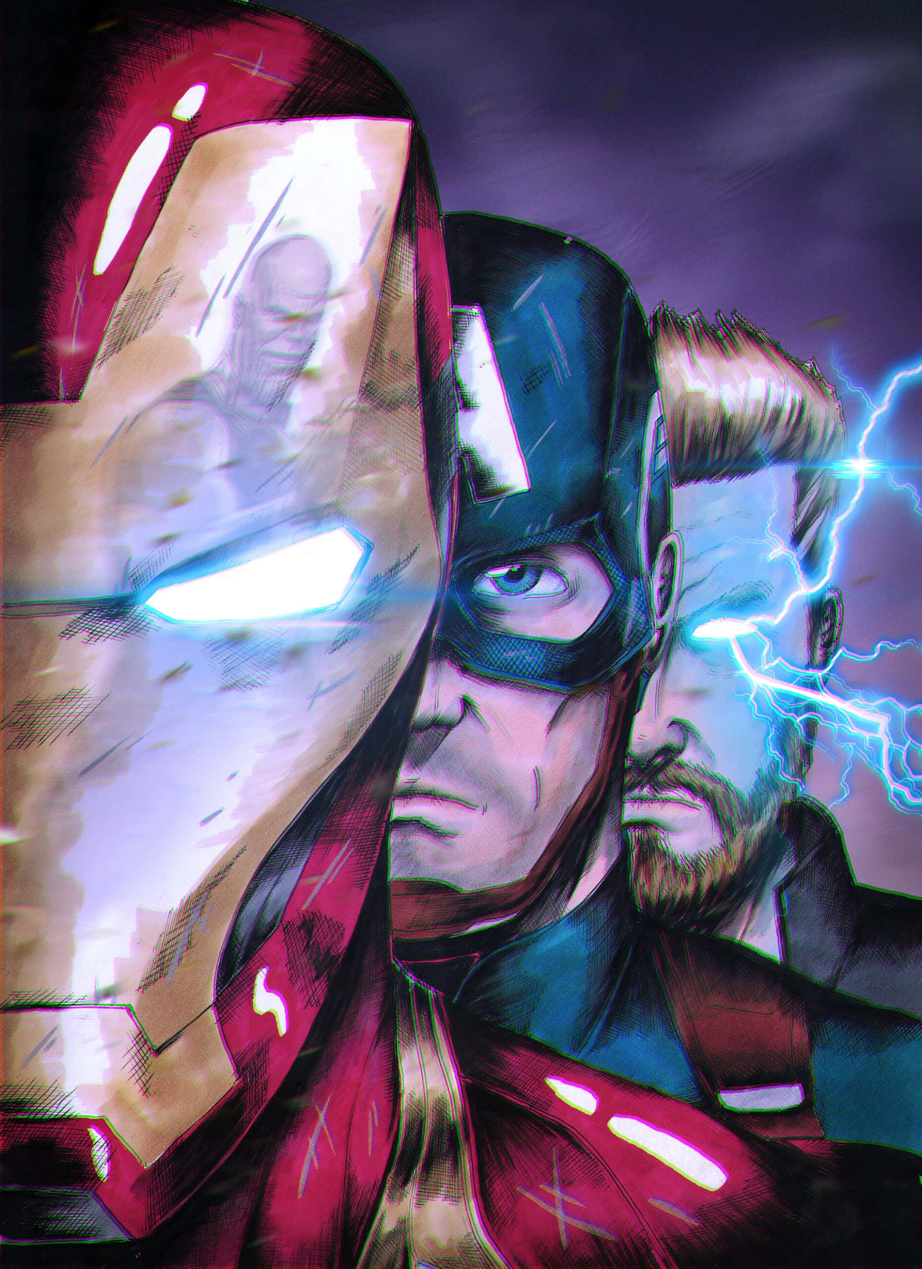 Si Iron Man at Thor ay nag-aaway sa isang epikong labanan! Wallpaper