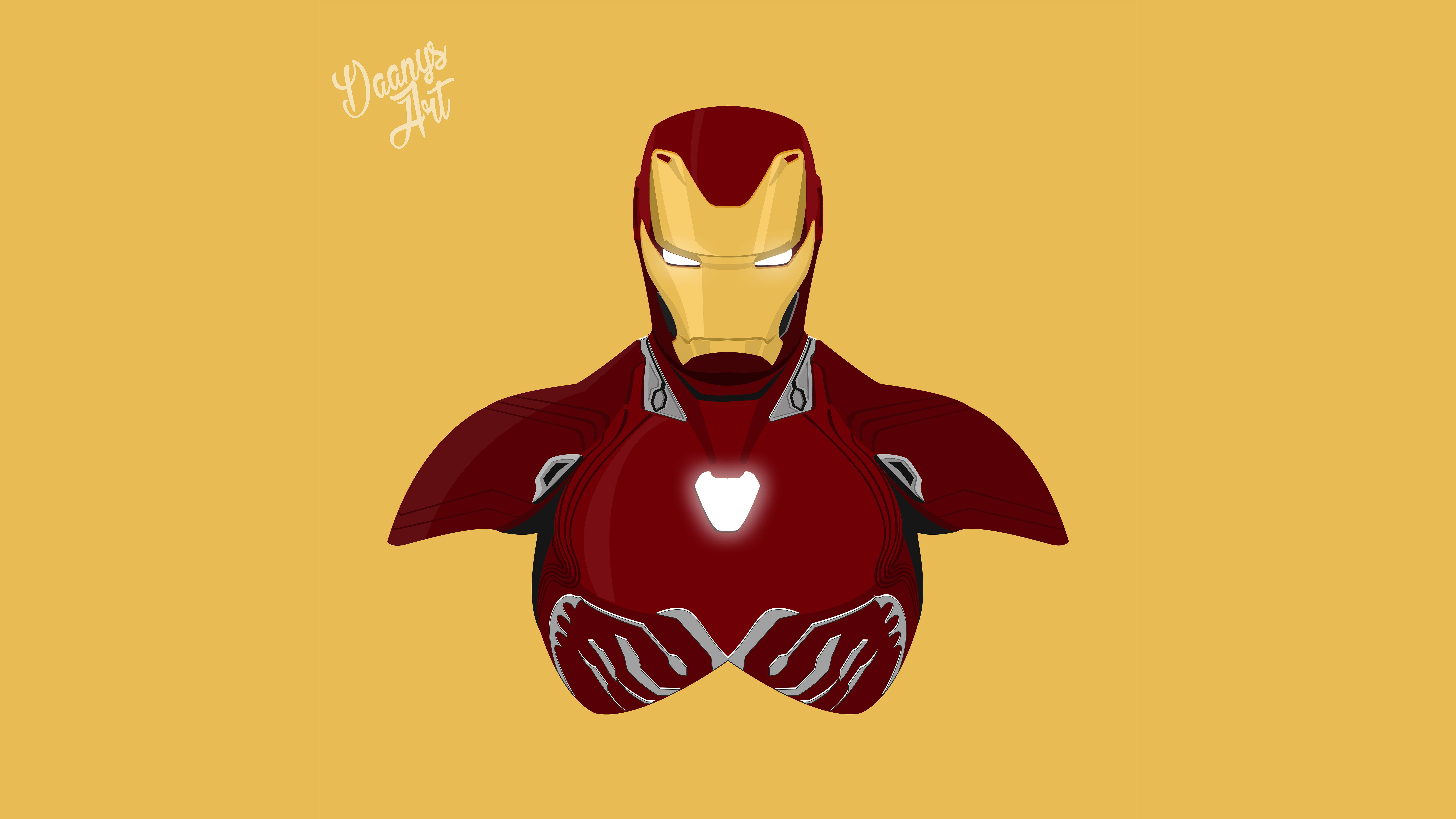 Iron Man Minimalistang Sining Wallpaper