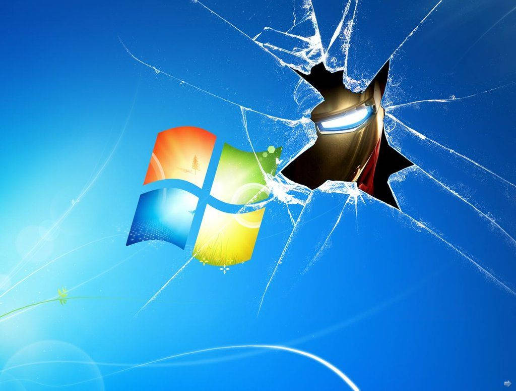 Iron Man na Sirang Windows Screen Wallpaper