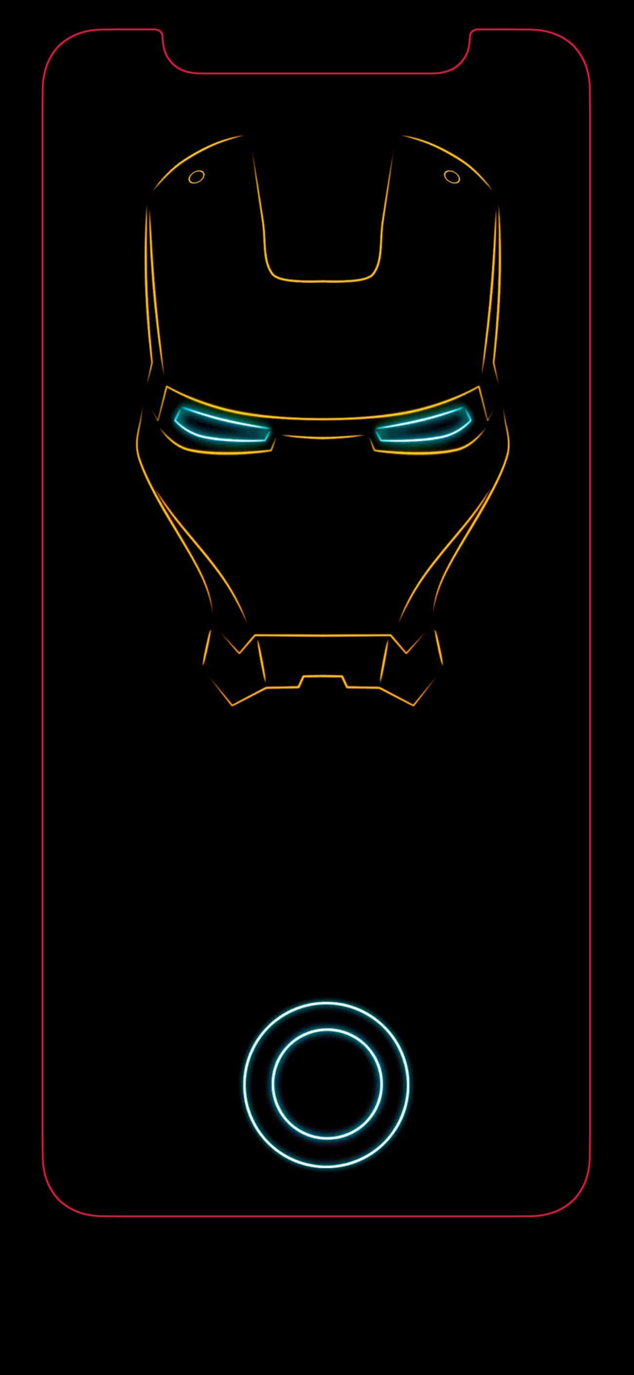 Iron Man Neon Sa Itim na iPhone X Wallpaper