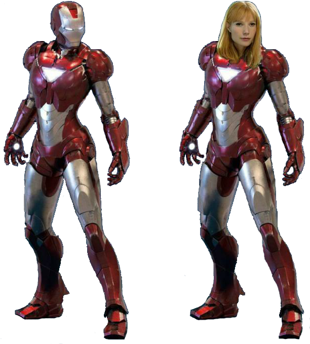 Iron Man Suit na may Babaeng Ulo Edit Wallpaper