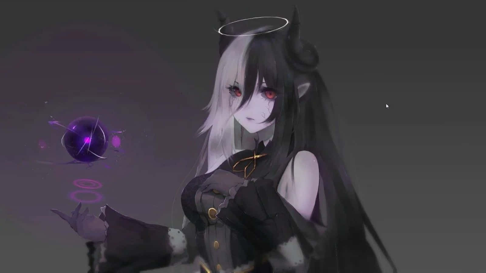 Isang Anime Demon na Nagtatago sa Dilim Wallpaper