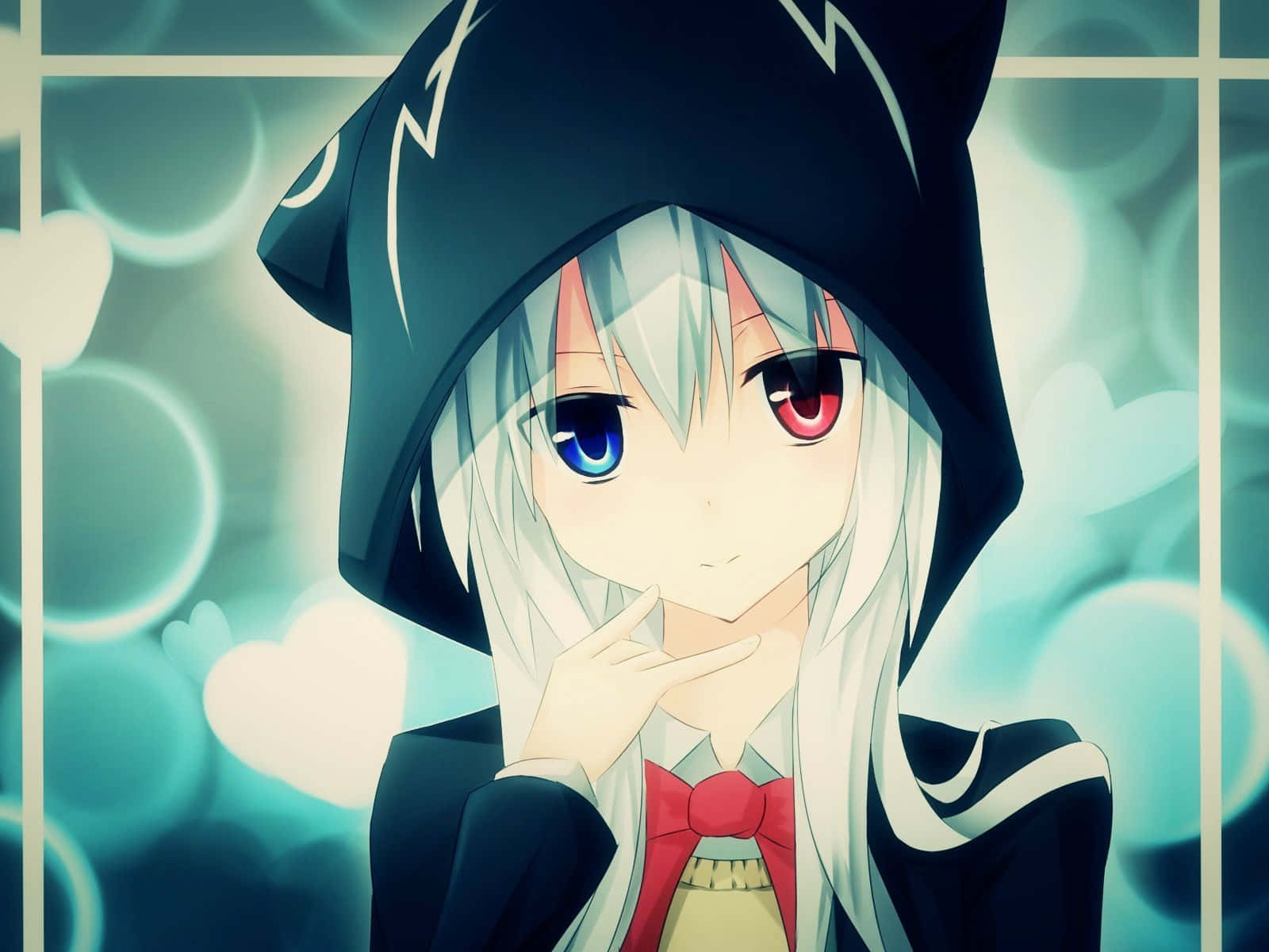 Isang Anime na Babae na Kumportable sa Kanyang Mainit na Hoodie. Wallpaper