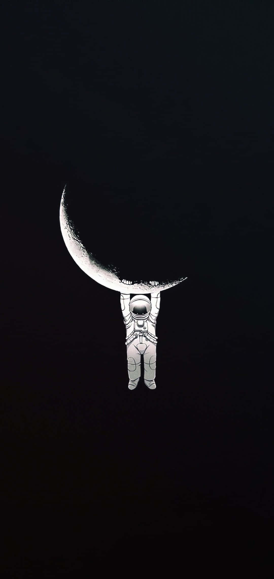 isang astronaut na may hawak ng buwan Wallpaper