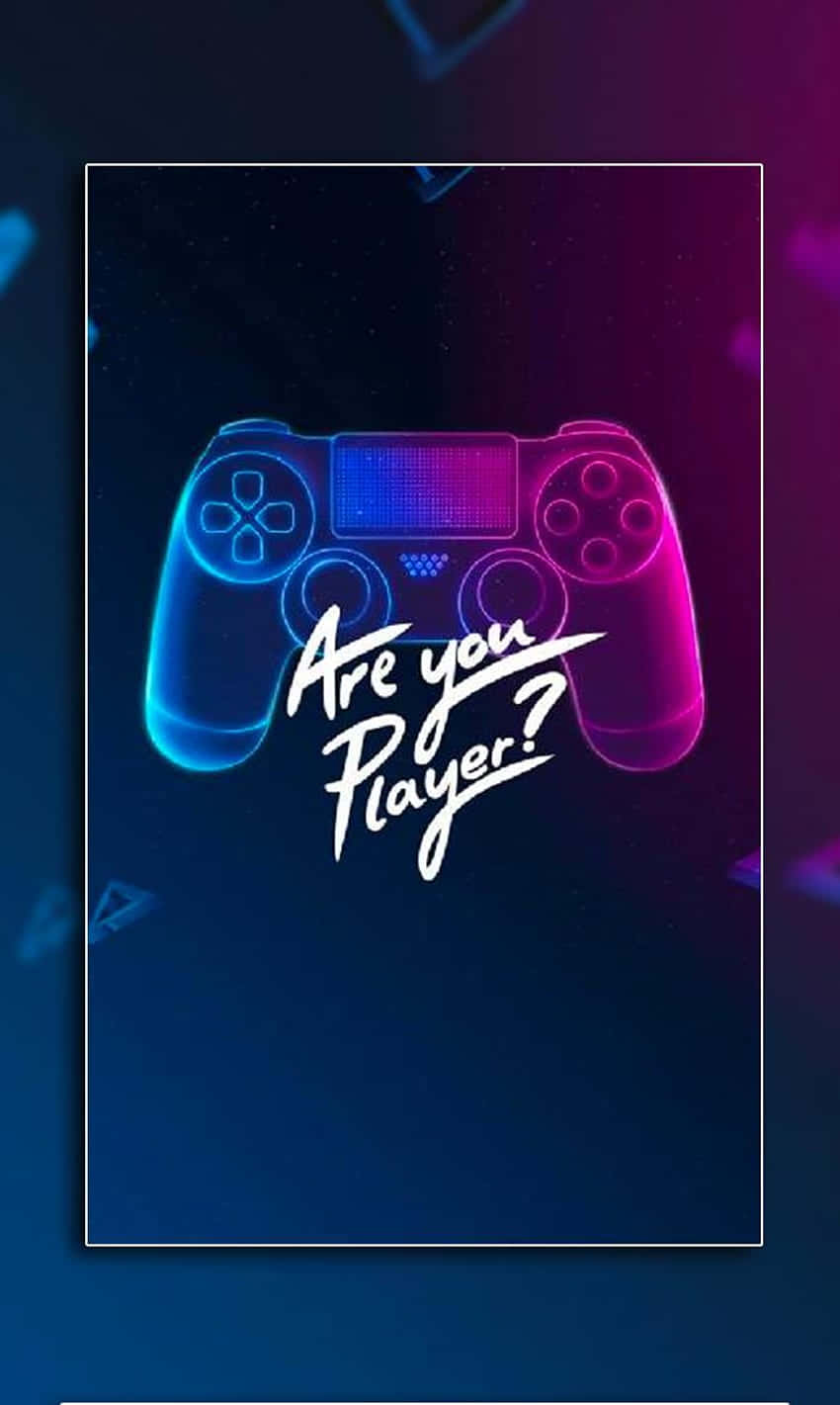 isang asul at lila na PS4 controller na may nakasulat na ikaw ba ay isang manlalaro? Wallpaper