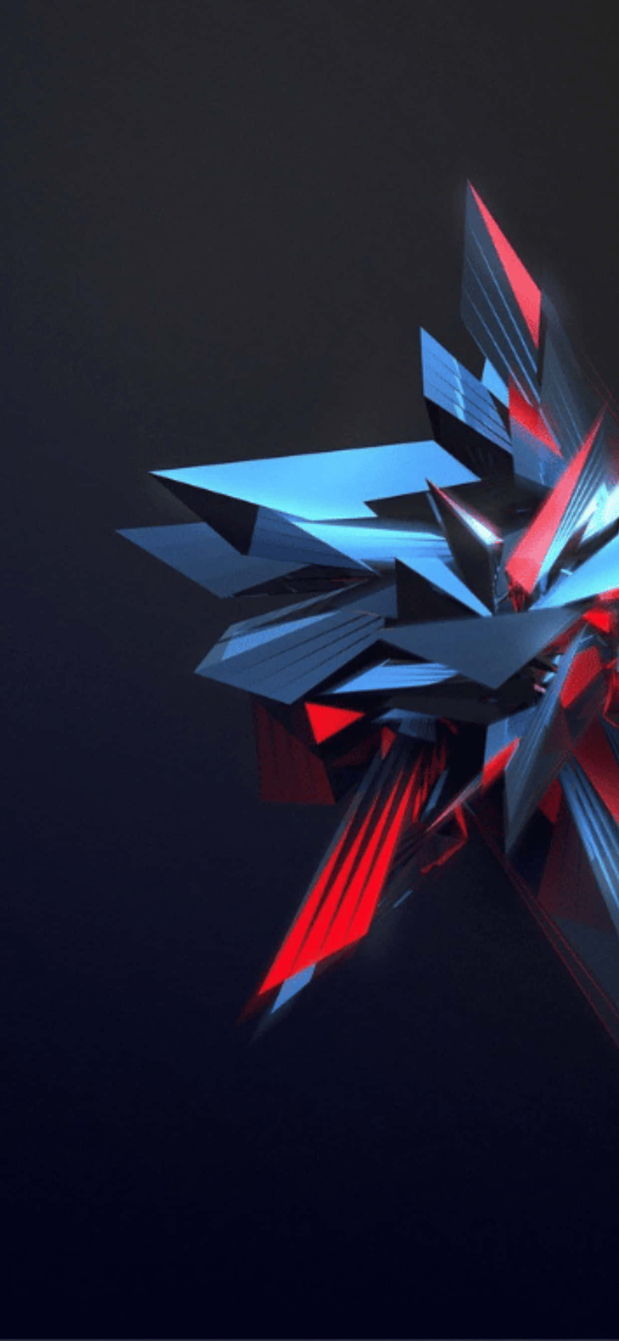 isang asul at pulang abstract design sa isang itim na background Wallpaper