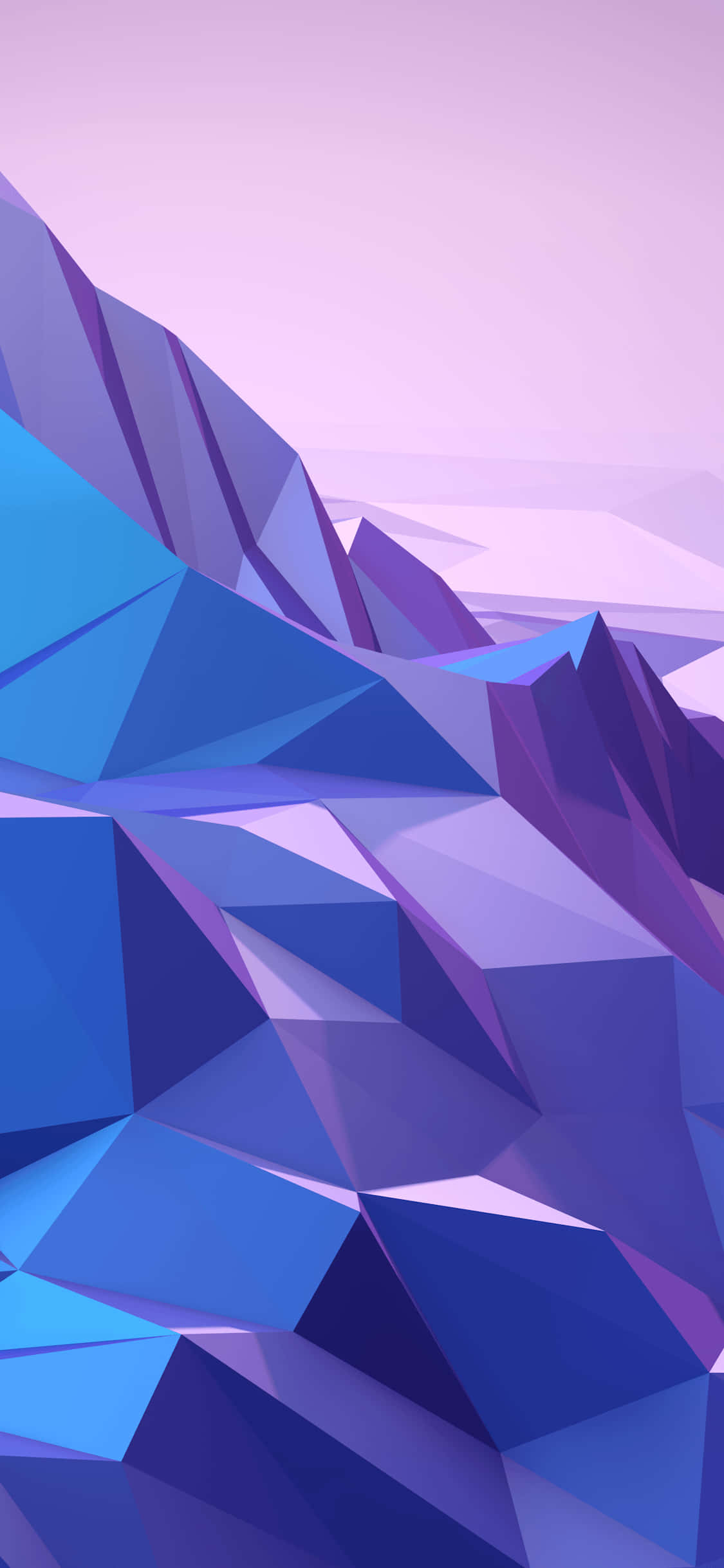 isang asul at purple abstract landscape na may mababang polygons Wallpaper