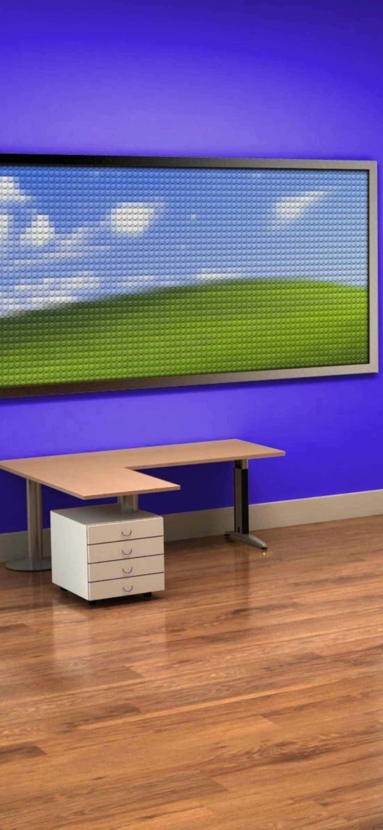 isang blue wall na may blue sky Wallpaper