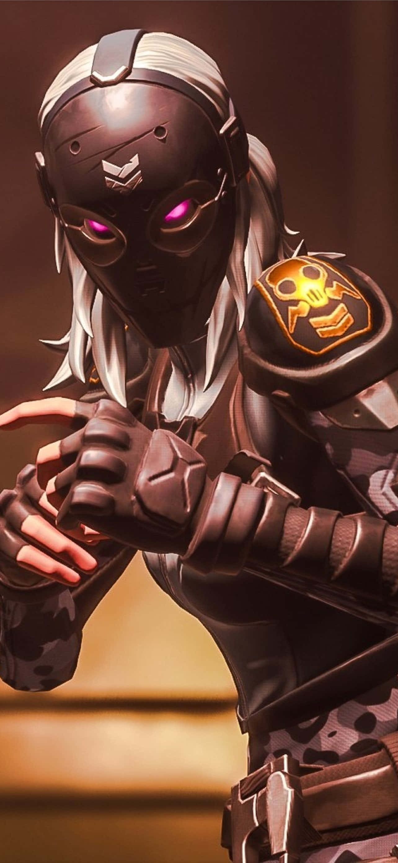 isang babae na karakter sa armor na may pink na mga mata Wallpaper