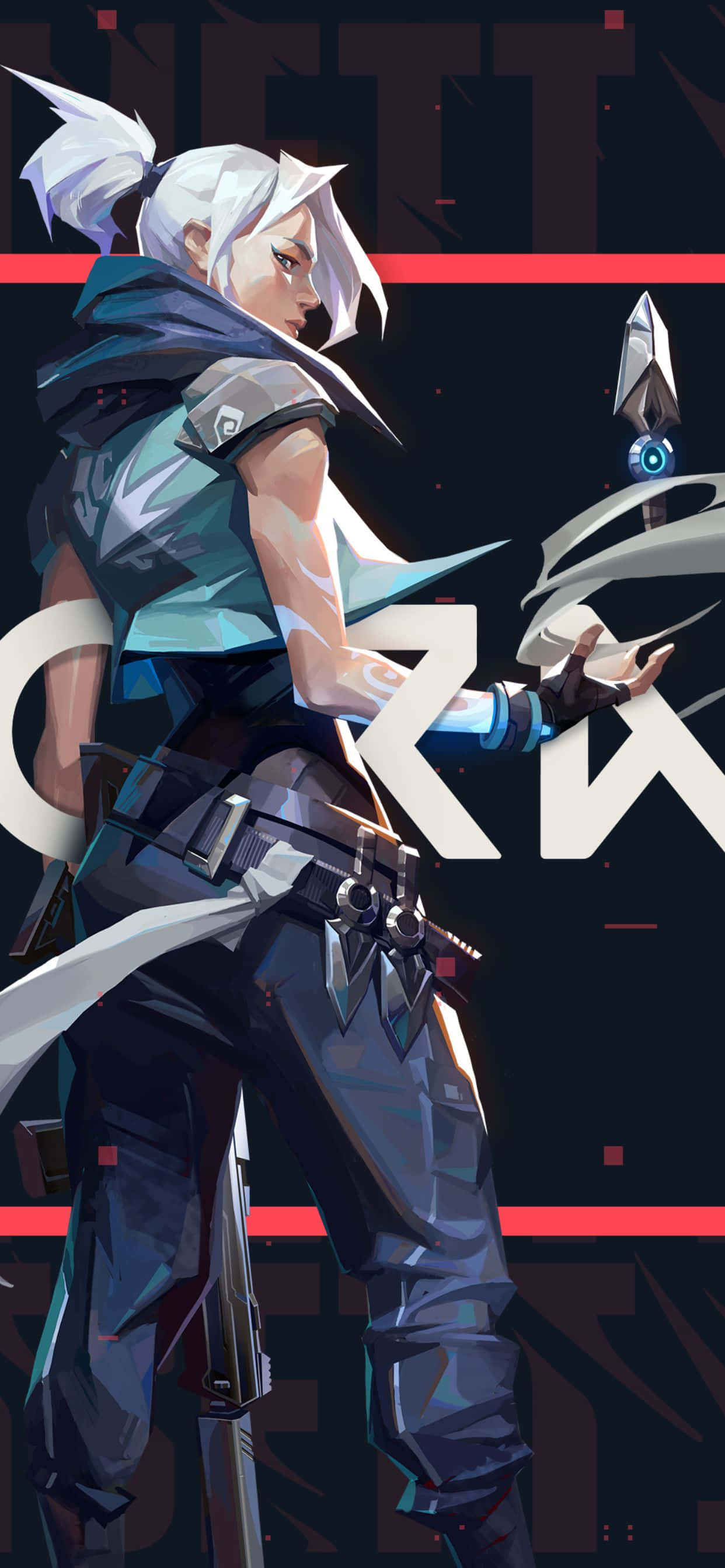 isang babae na may espada sa harap ng isang itim na background Wallpaper