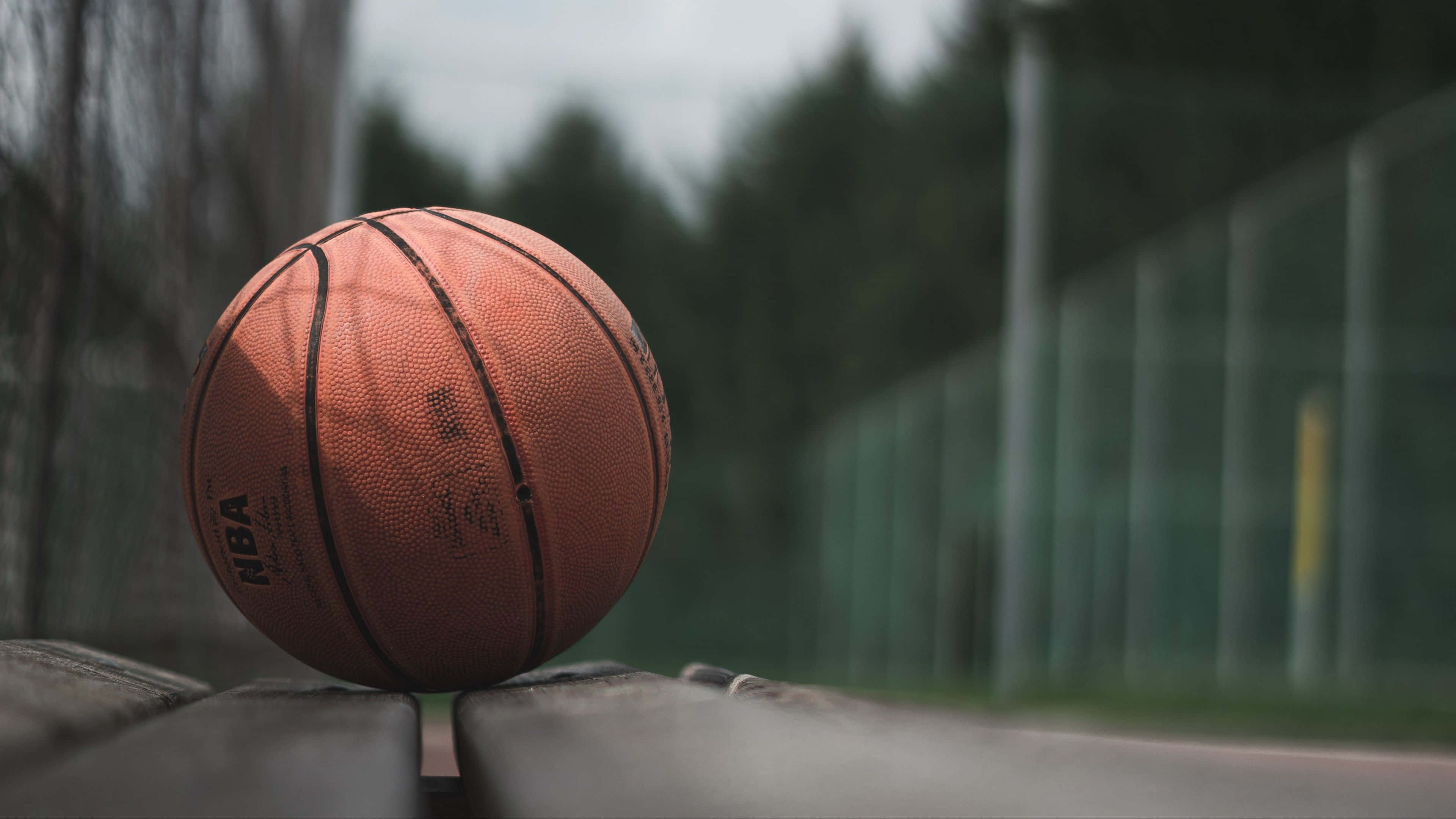 isang basketball na nasa bangko Wallpaper