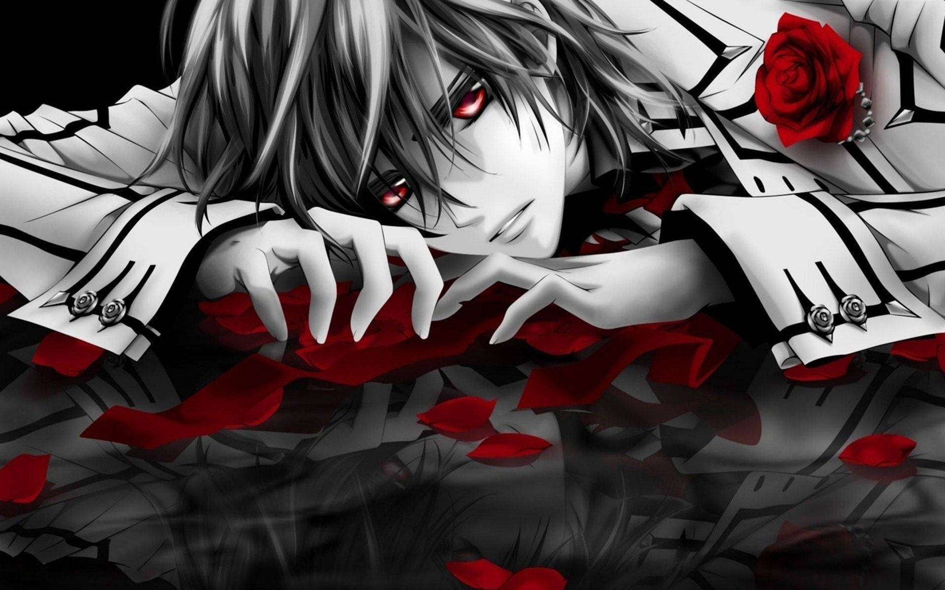 Isang batang lalaki na may pulang rosas, at pusong puno ng pag-asa Wallpaper