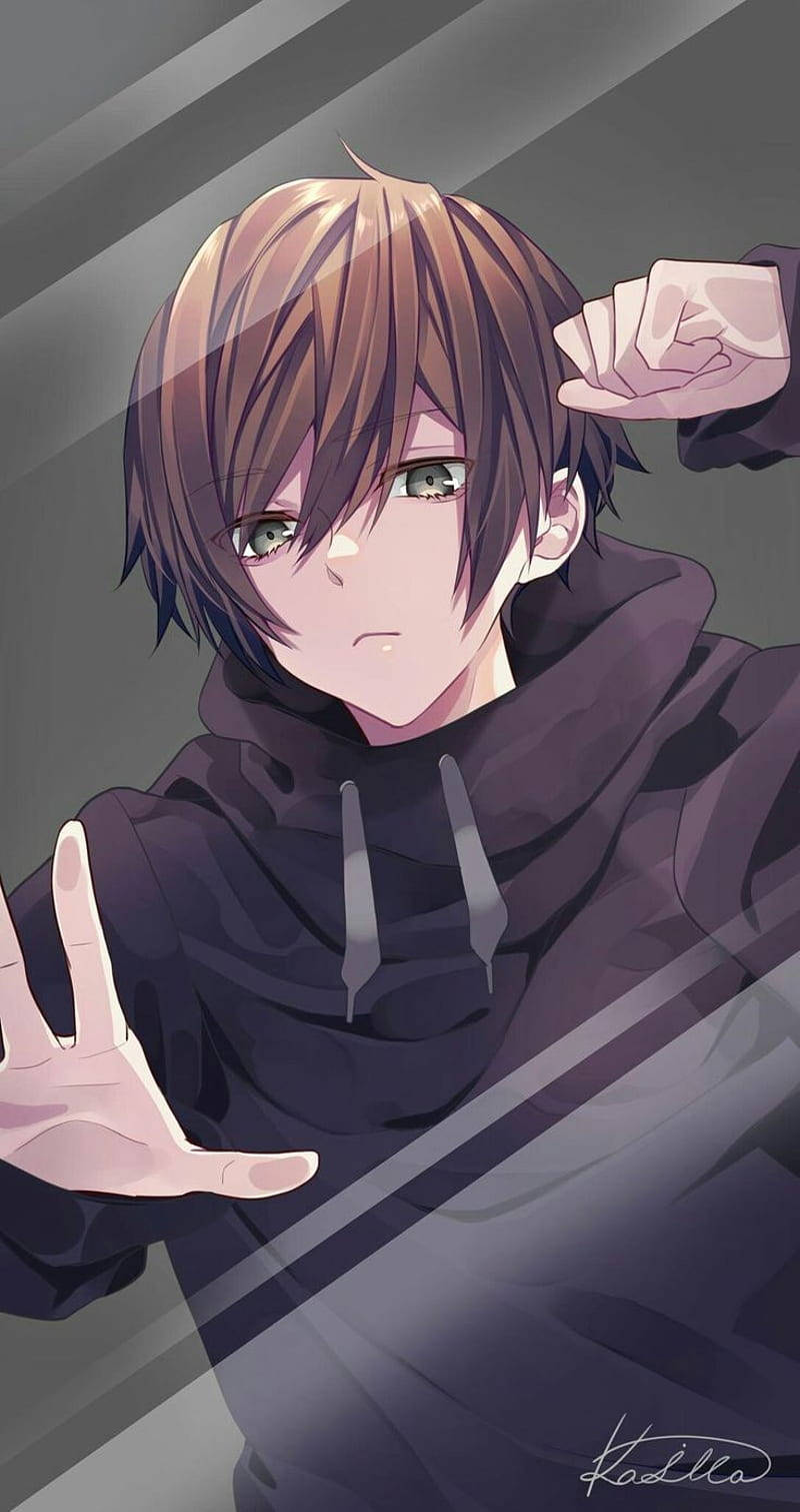 Isang batang may kayumangging buhok na nakaabot ang kamay Wallpaper