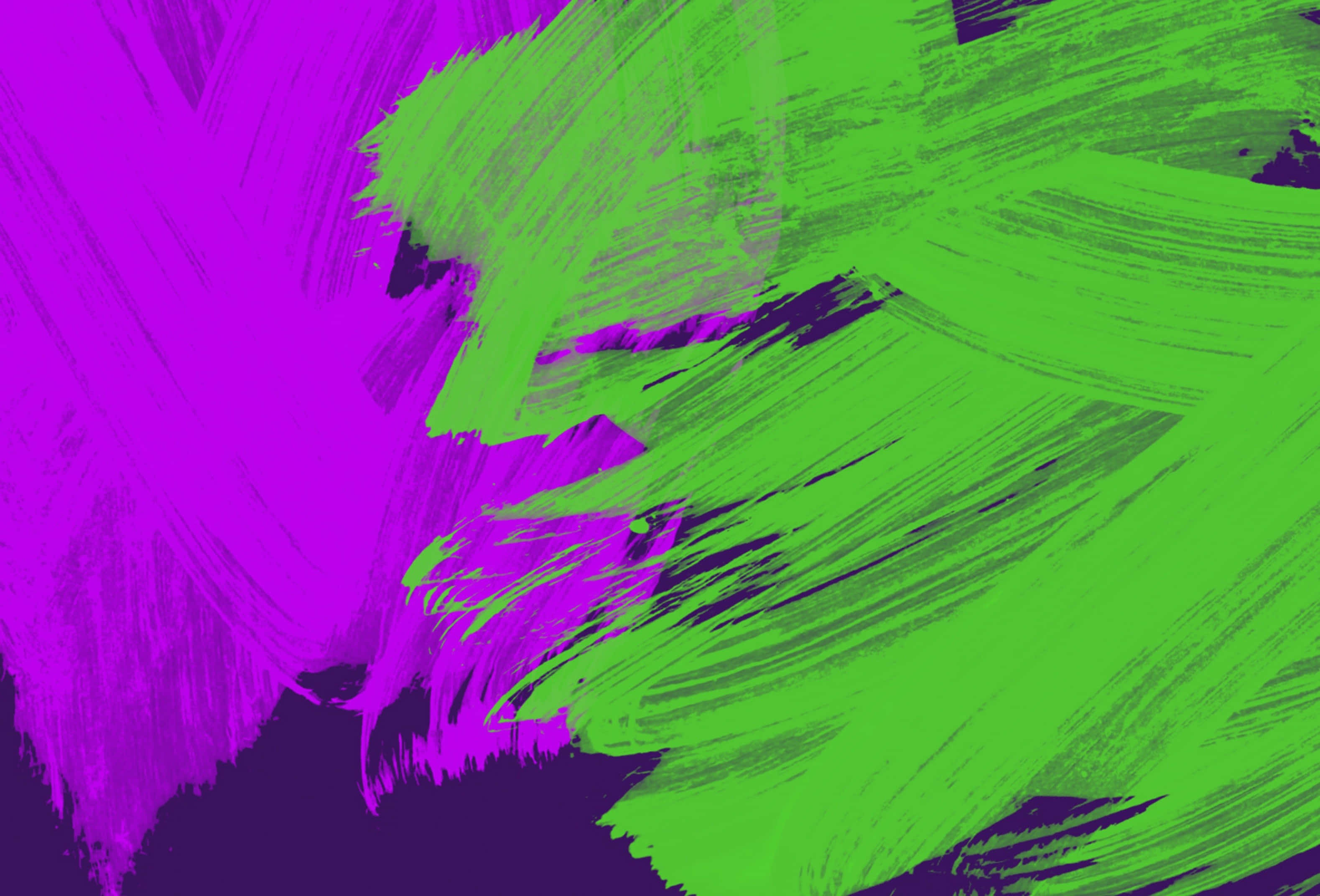 isang brush stroke ng pintura na berde at lila sa itim na background Wallpaper