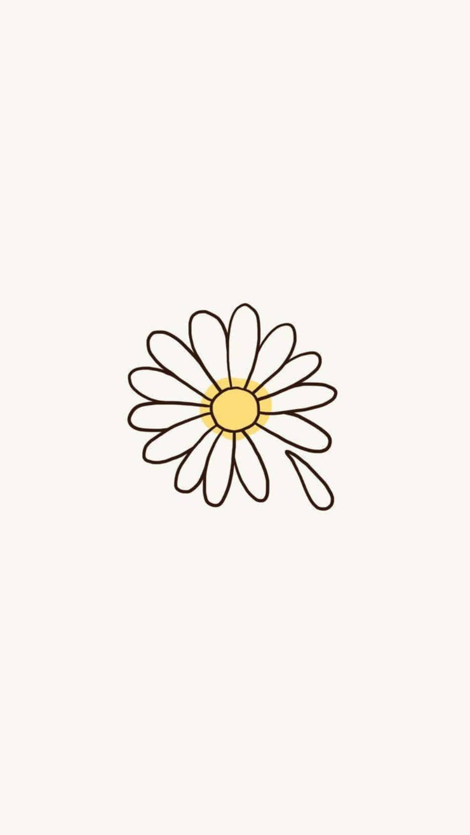 isang bulaklak na daisy ang iginuhit sa isang puting background Wallpaper