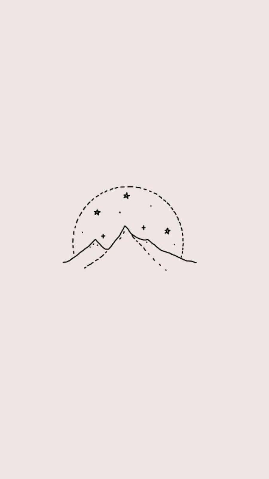 isang bundok na may mga bituin sa kalangitan Wallpaper