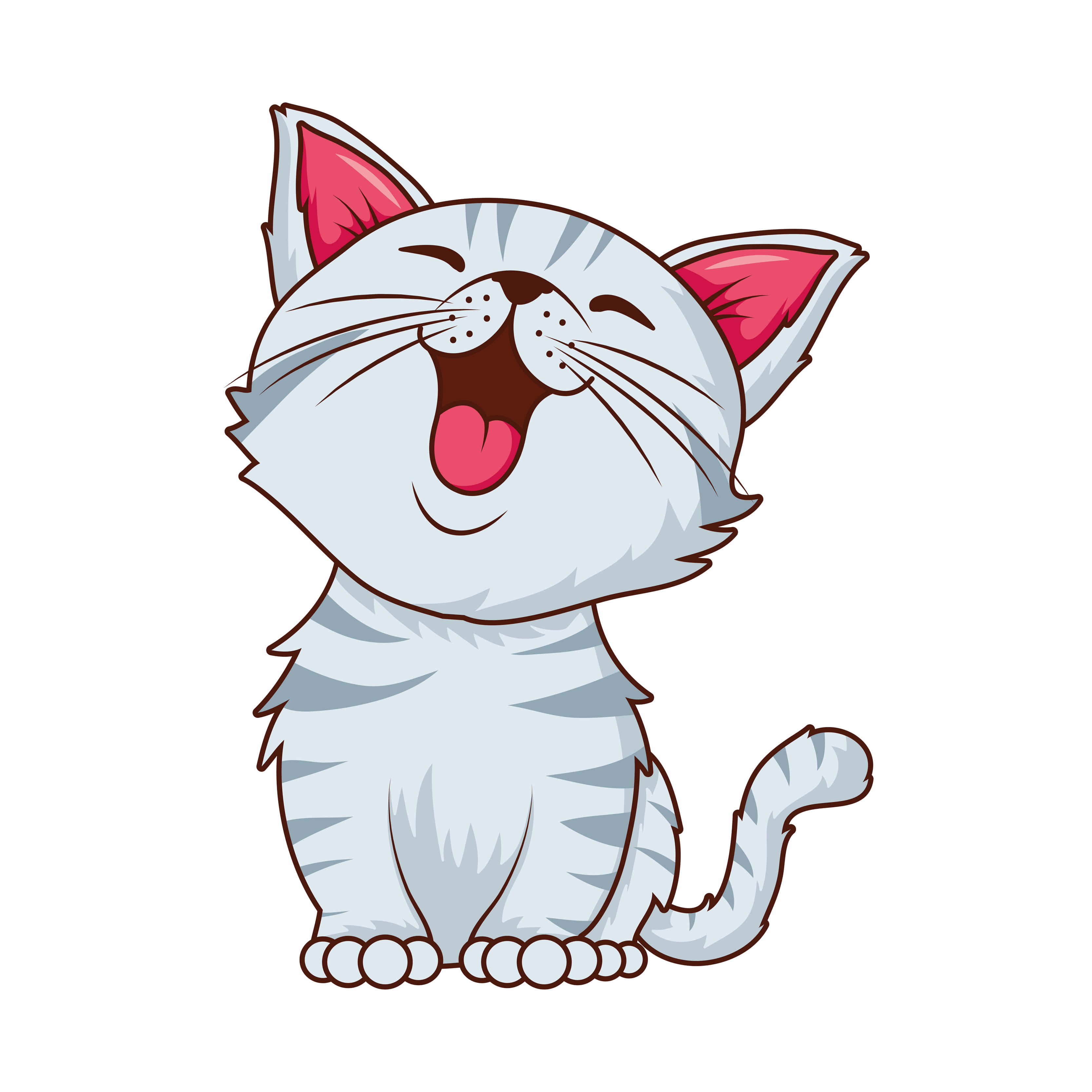 isang cartoon na pusa na nakabuka ang bibig Wallpaper