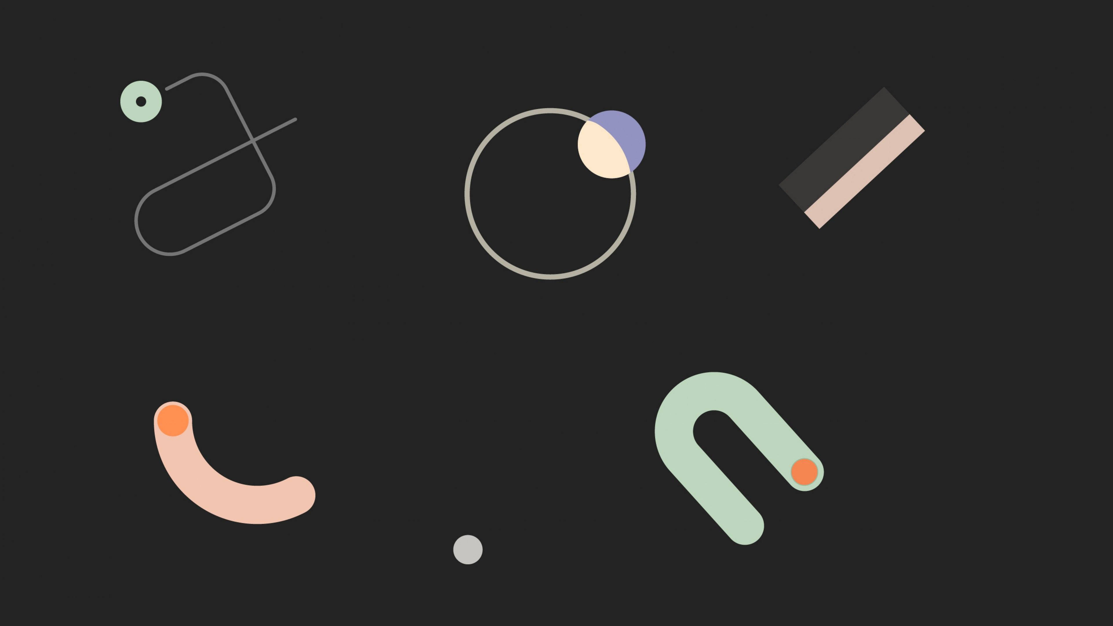 isang collection ng mga geometric shapes sa black background Wallpaper