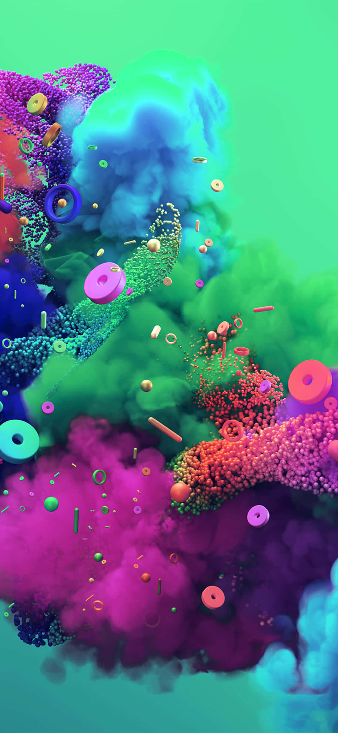 isang colorful abstract painting na may colorful dots Wallpaper