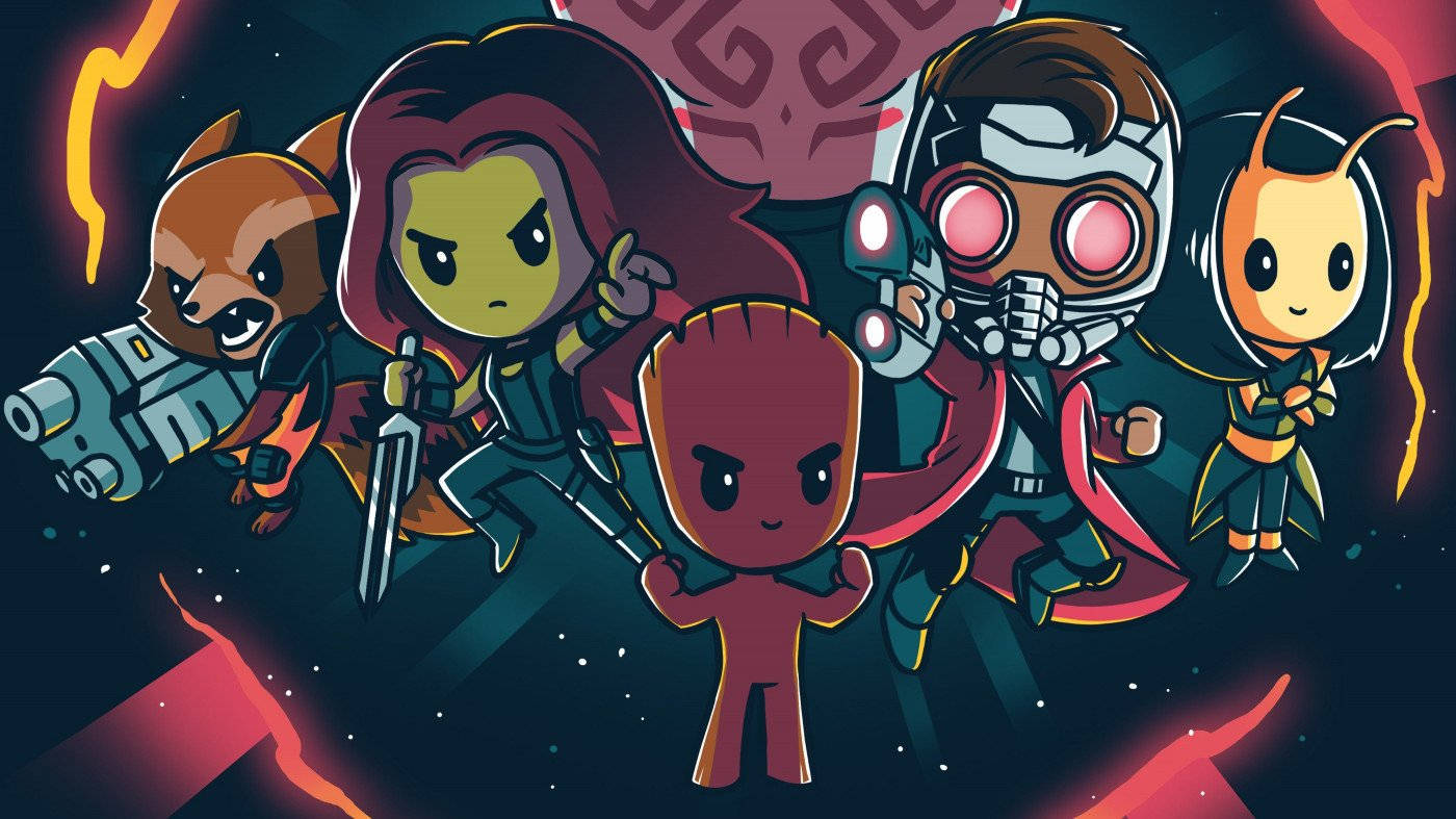 Isang Cute na 4K Guardians of the Galaxy Fan Art Wallpaper