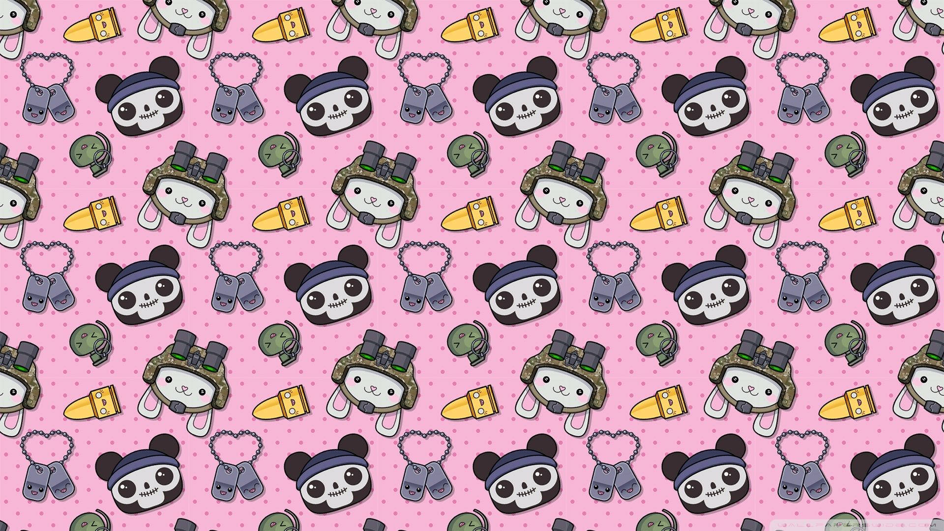 Isang cute na pattern ng Kawaii na sundalo Wallpaper