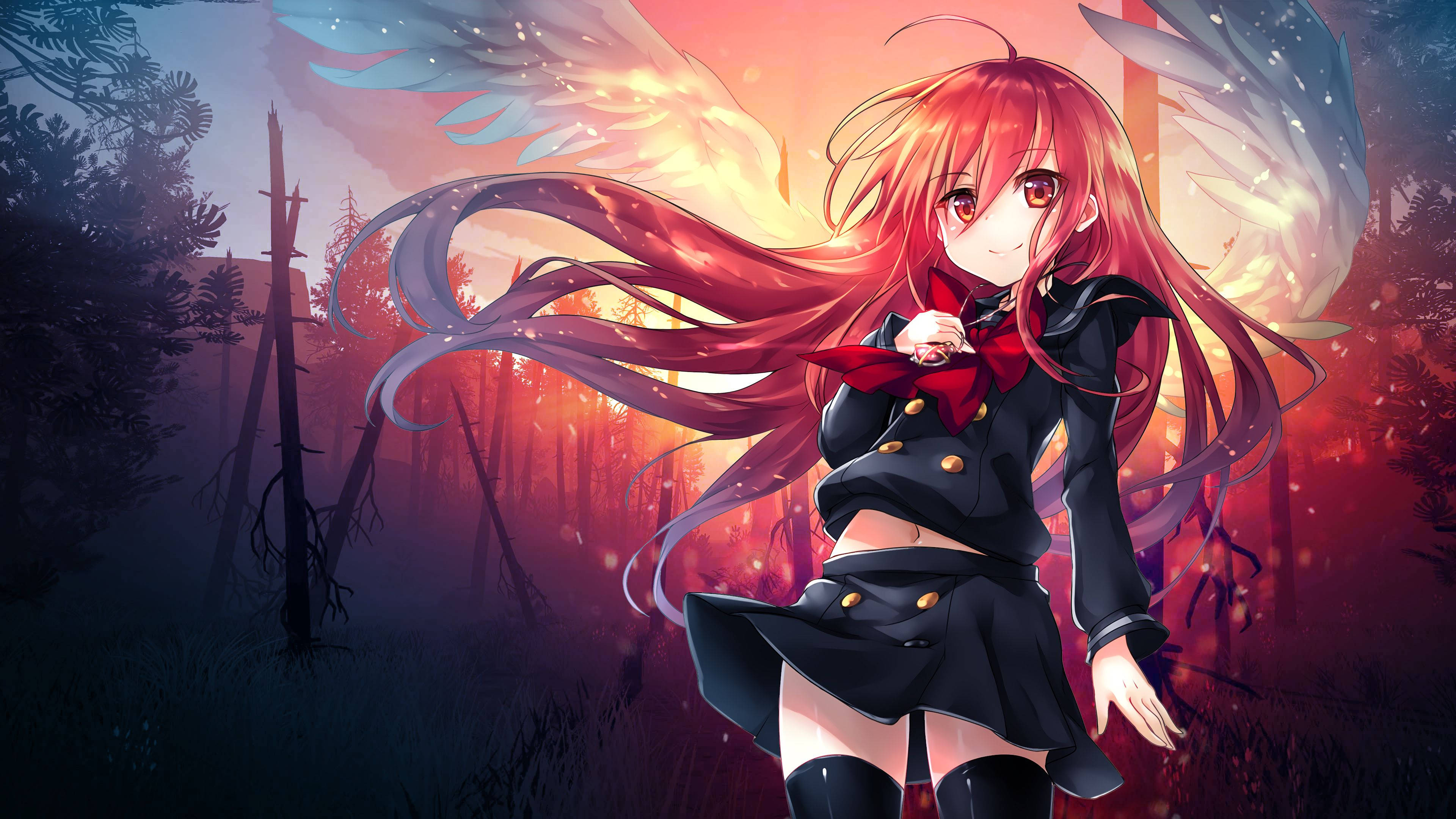 Isang determinadong Flame Haze Shana, handang harapin ang anumang kalaban. Wallpaper