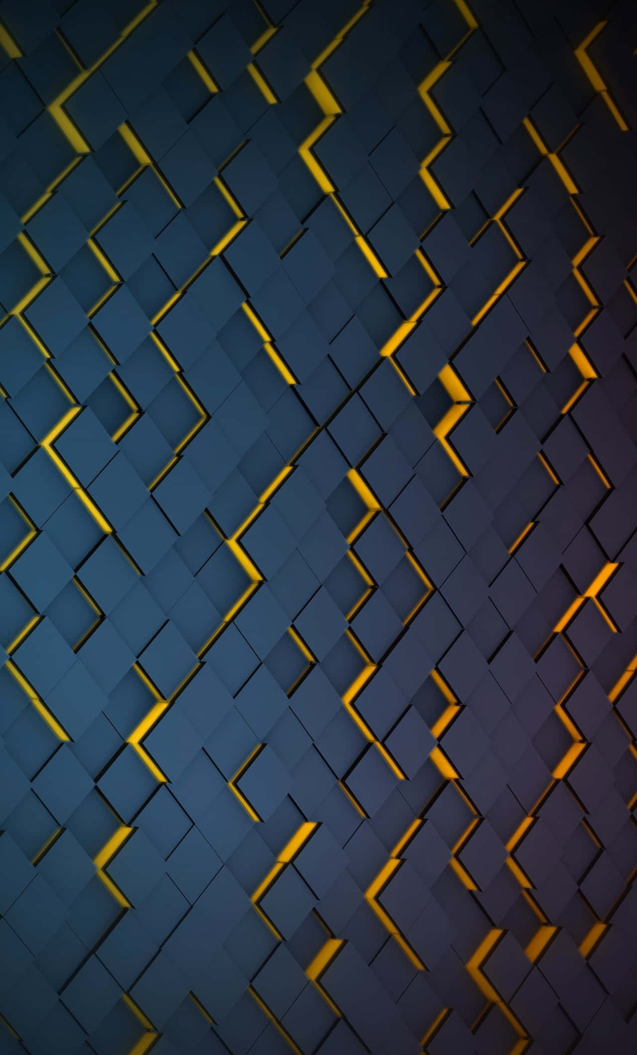 "Isang dinamikong itim at dilaw na grapikong pattern" Wallpaper
