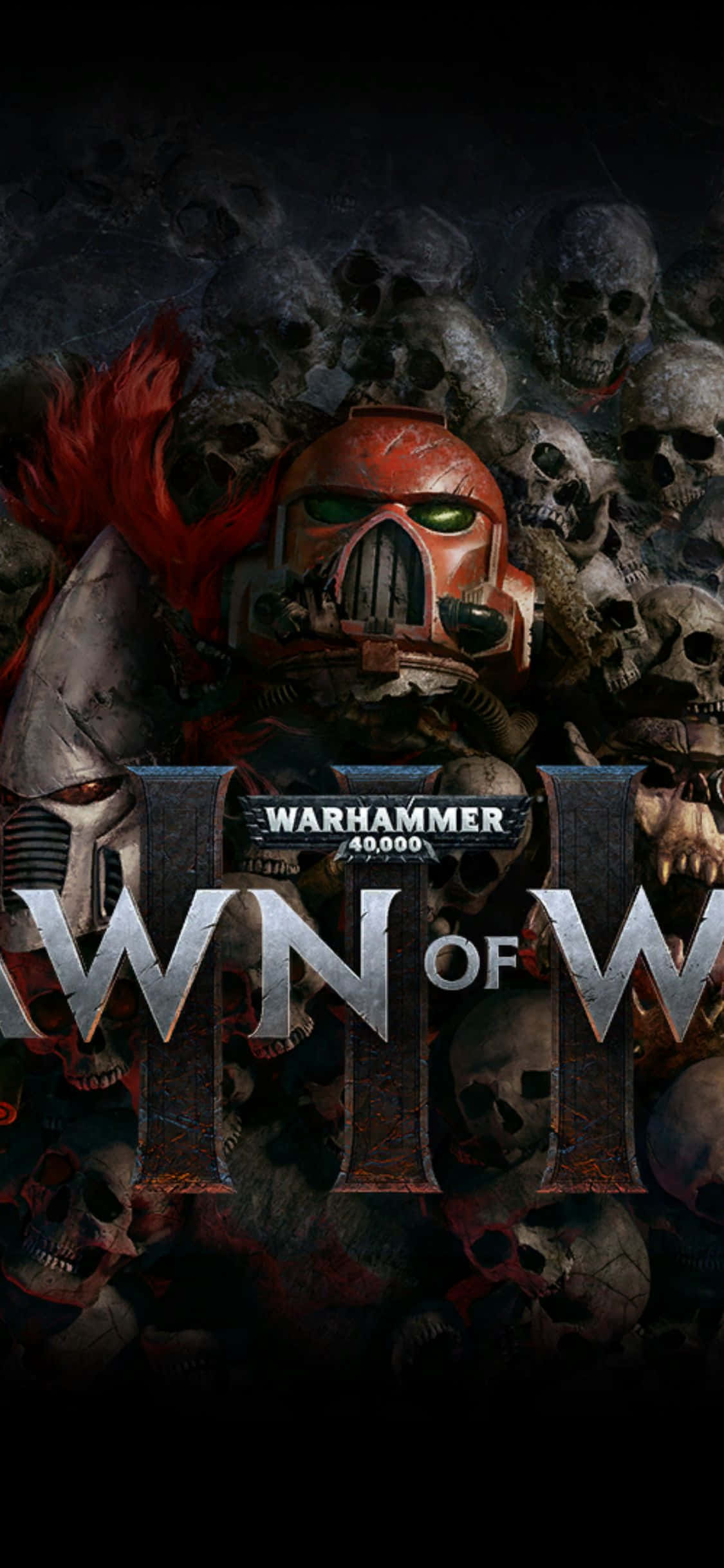 "Isang eksena mula sa larong Dawn of War III sa isang iPhone Xs" Wallpaper