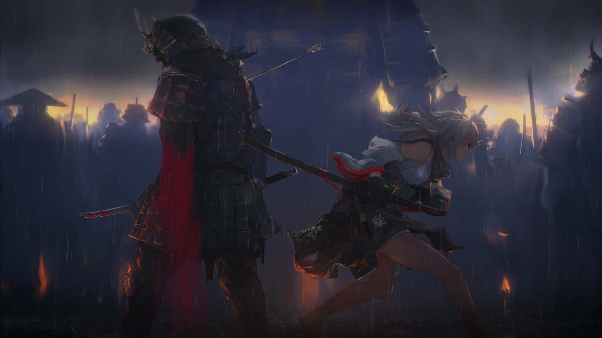 Isang epikong labanang anime ang nagaganap! Wallpaper