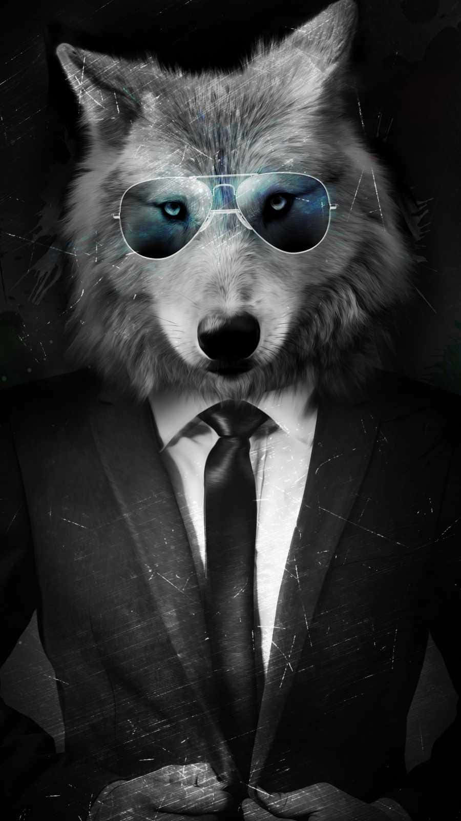 Isang Galit na Lobo na Nakatingin sa Malayo Wallpaper