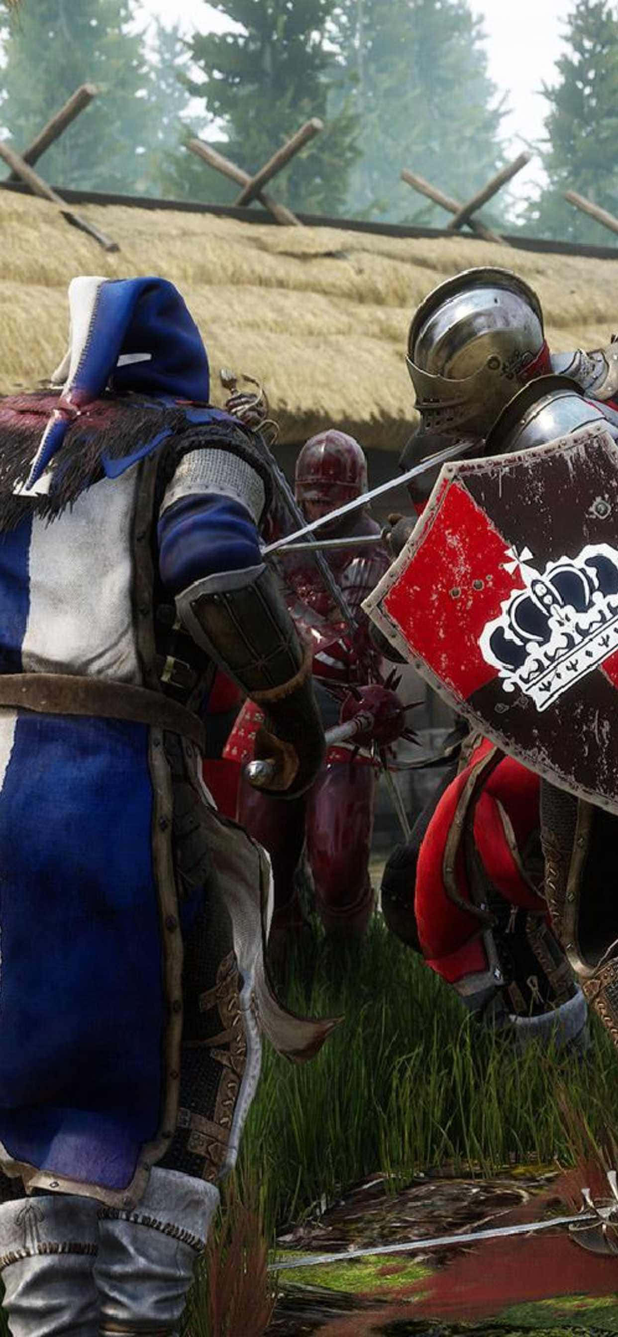 isang grupo ng mga knight ay nag-aaway sa isang laro Wallpaper