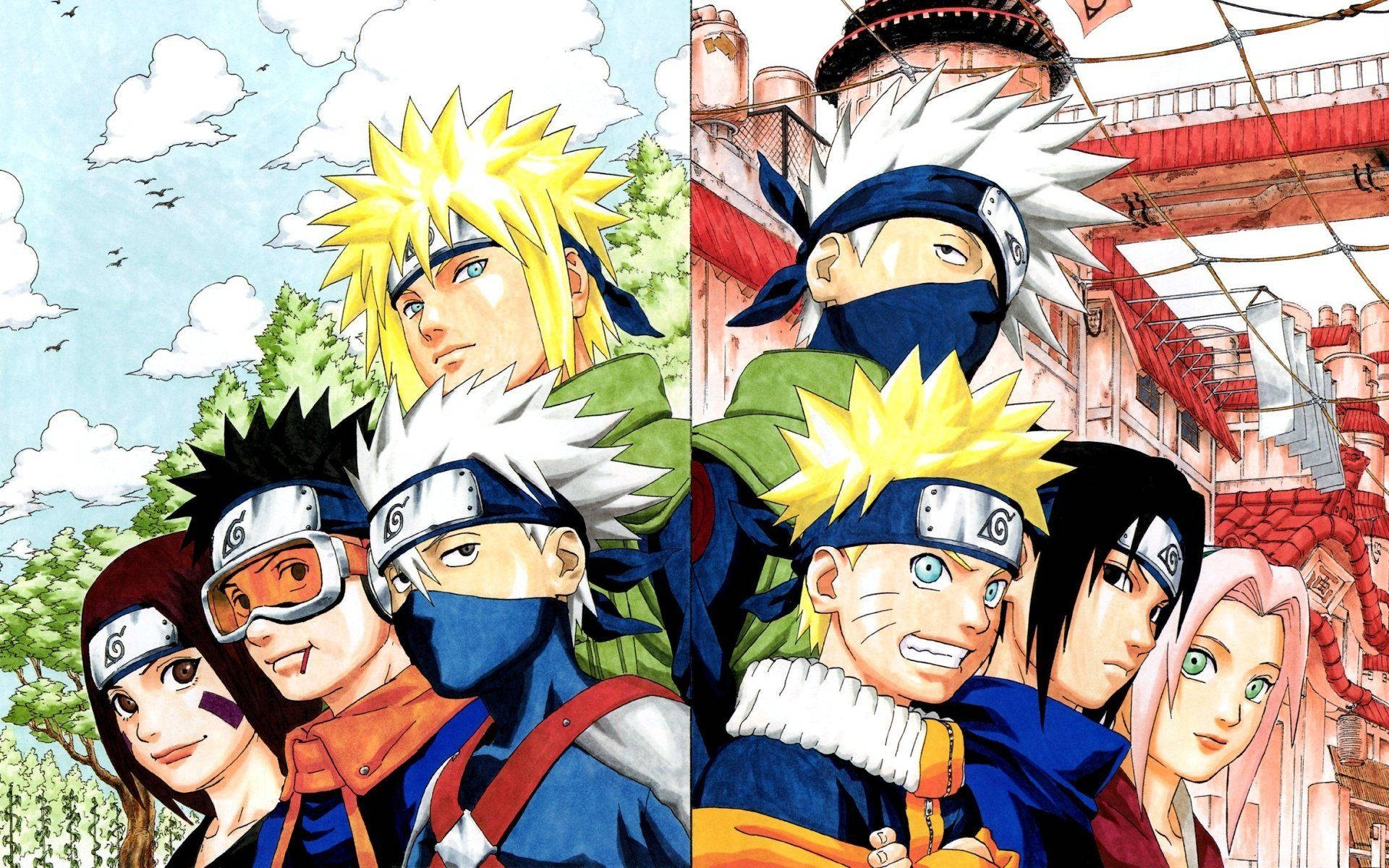 Isang Grupo ng Minamahal na mga Karakter ng Naruto Wallpaper