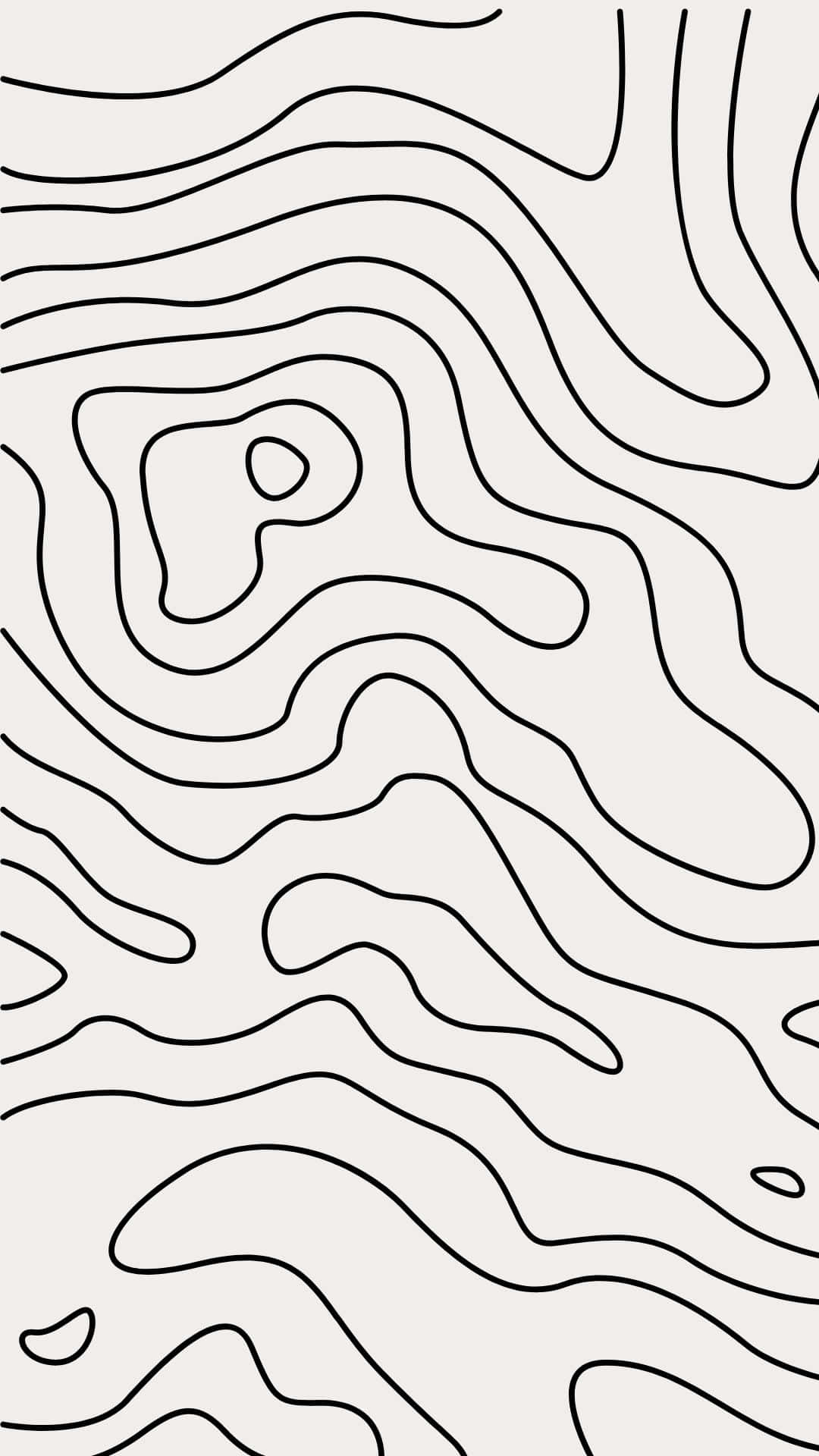 isang itim at puting guhit na iginuhit ng isang kulot na pattern Wallpaper