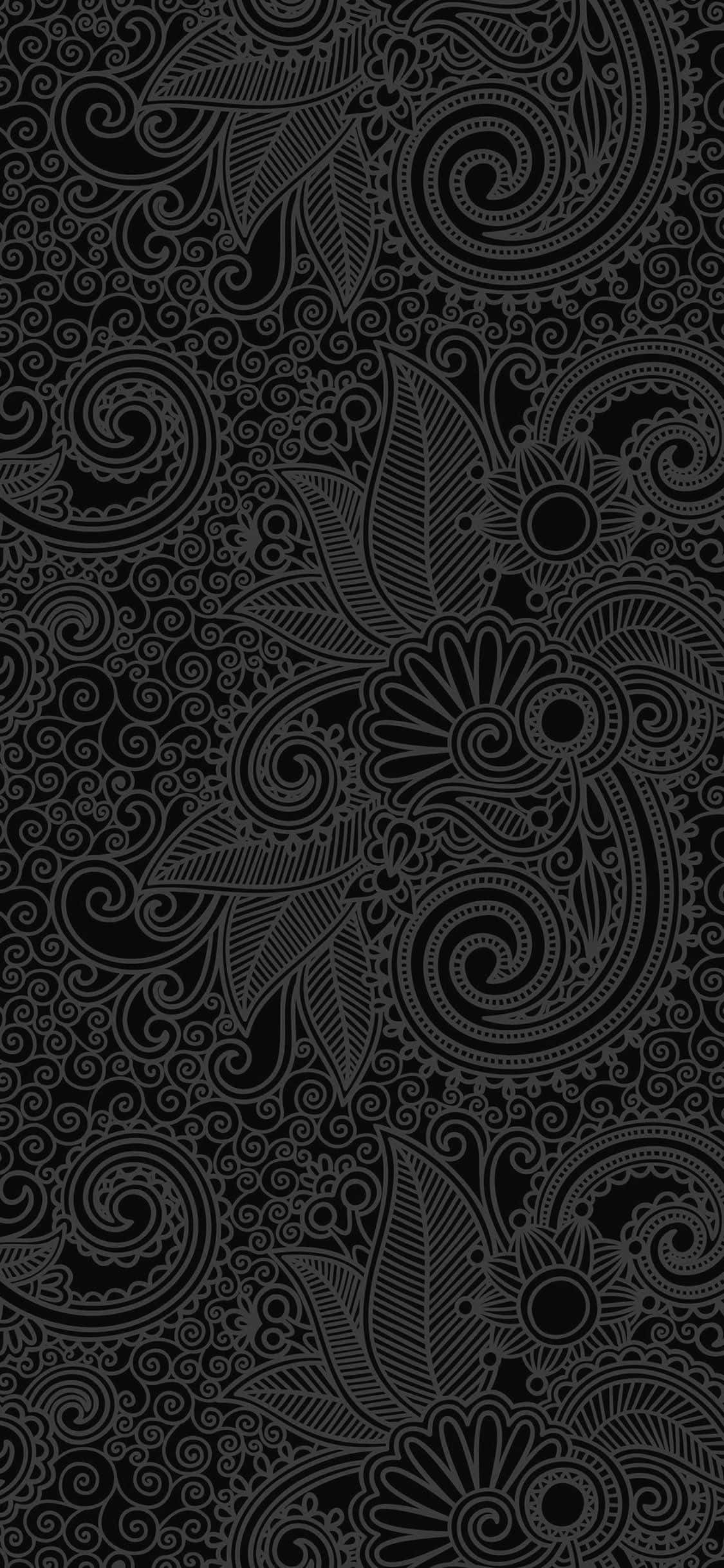 isang itim at puting paisley pattern Wallpaper