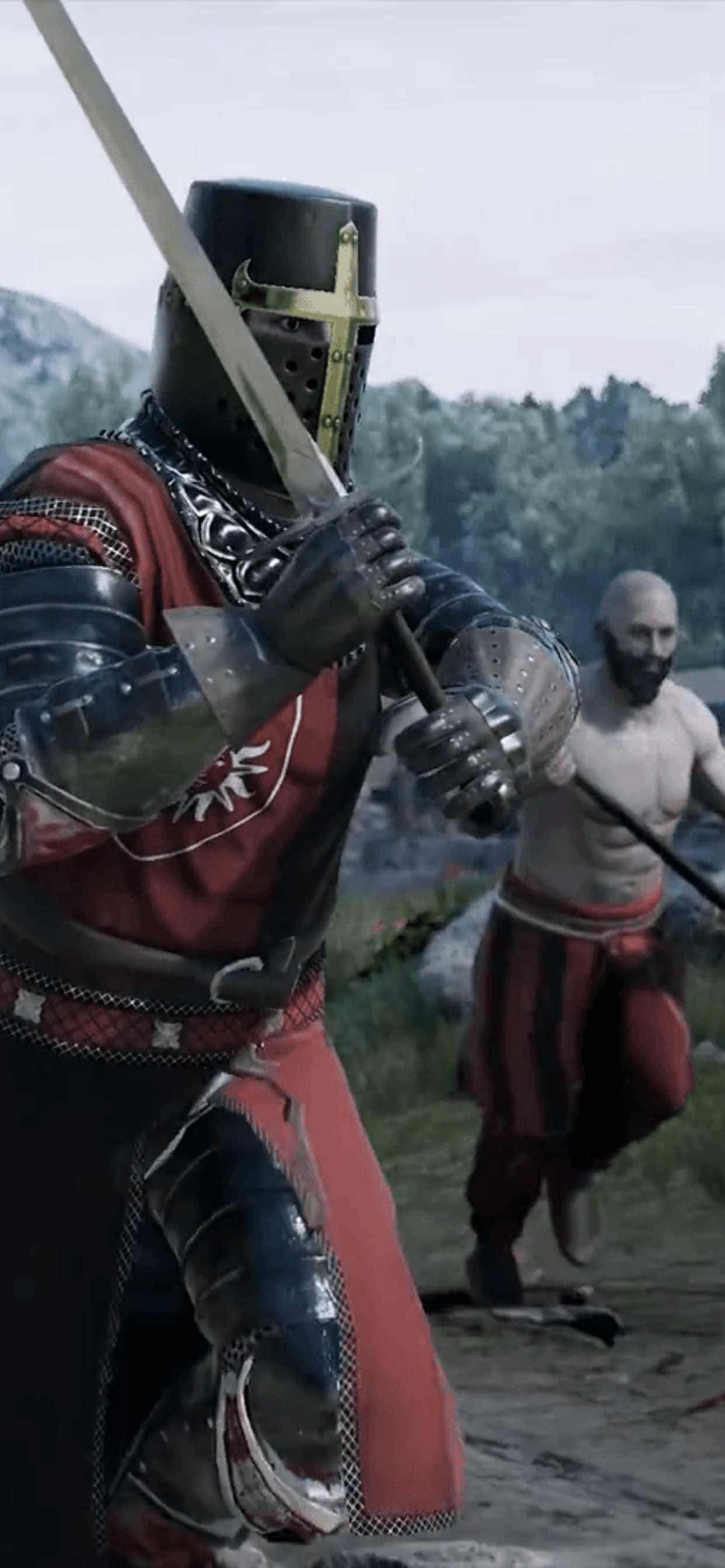 isang kabalyero na may hawak na espada sa isang video game Wallpaper