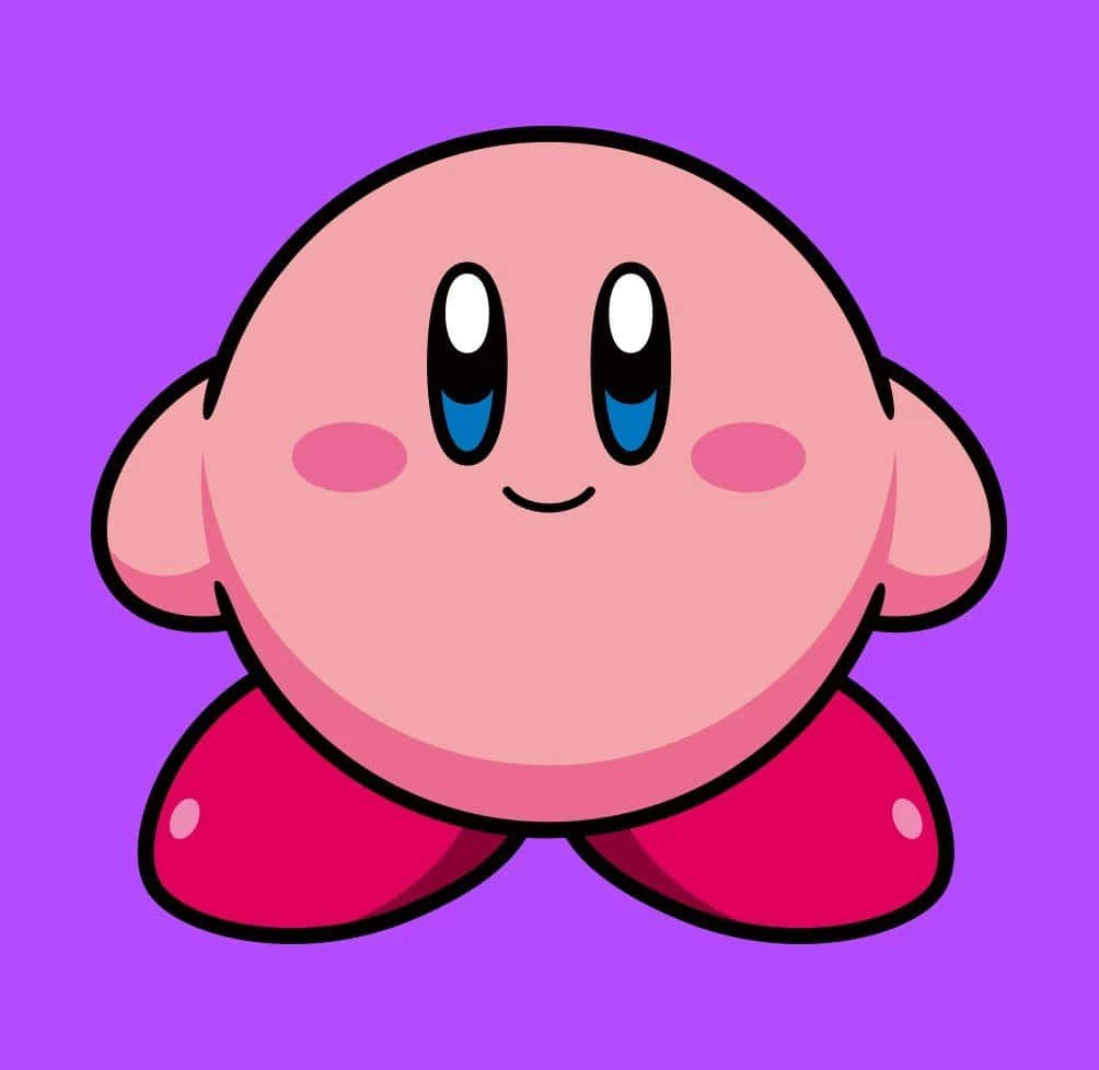 Isang kaibig-ibig na pink na karakter na si Kirby na nakikilahok sa mga masasayang aktibidad. Wallpaper