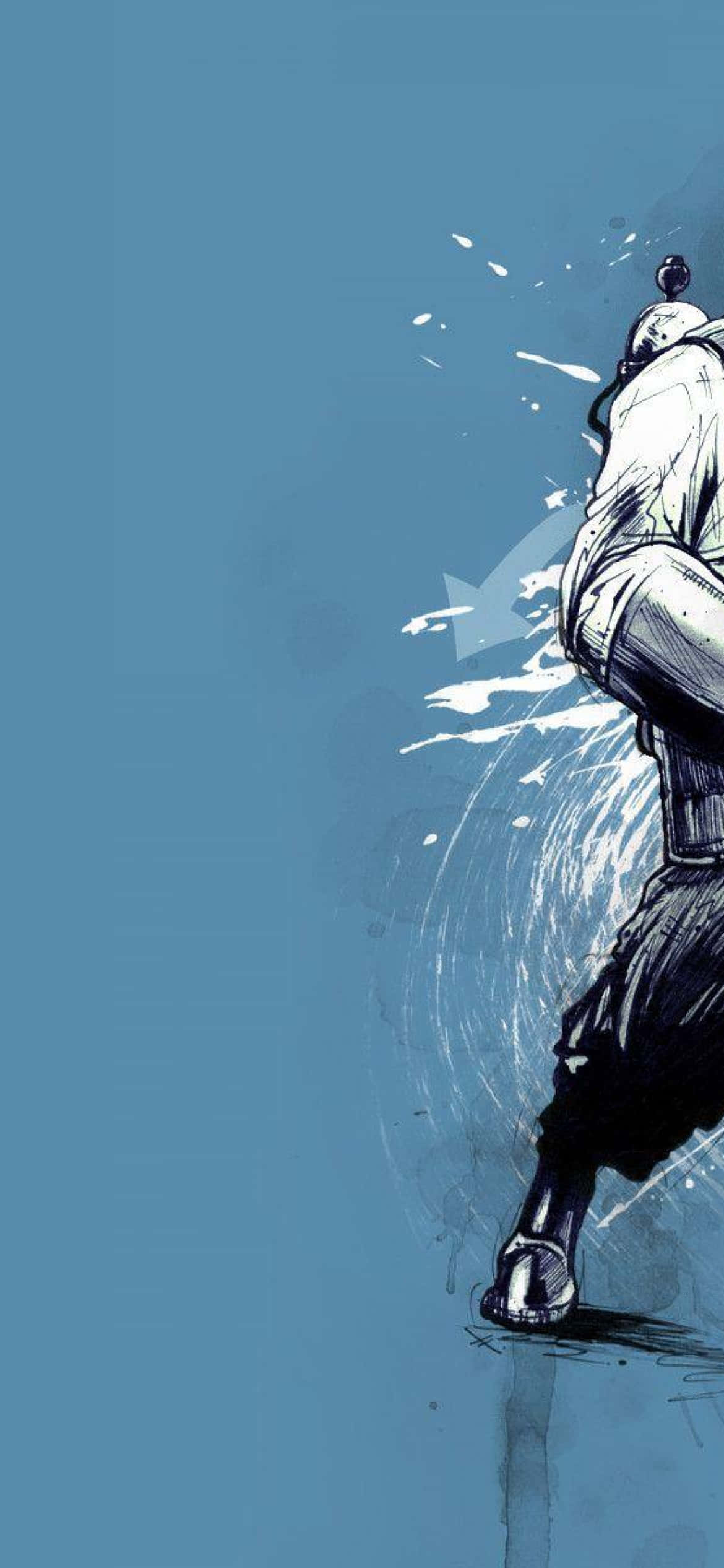 isang lalaki ay humahawak ng isang espada at sinisipa ito Wallpaper