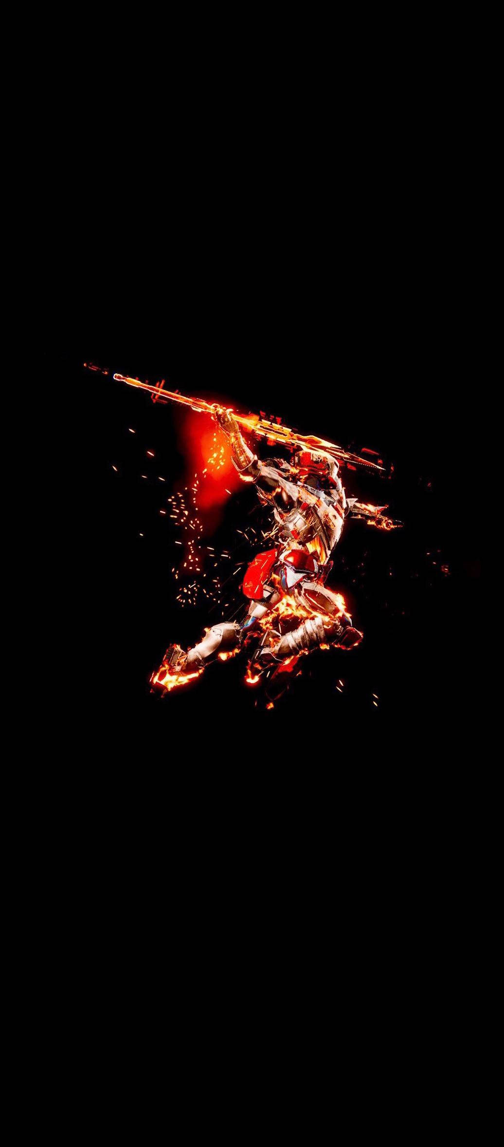 isang lalaki ay lumilipad sa hangin na may isang espada Wallpaper