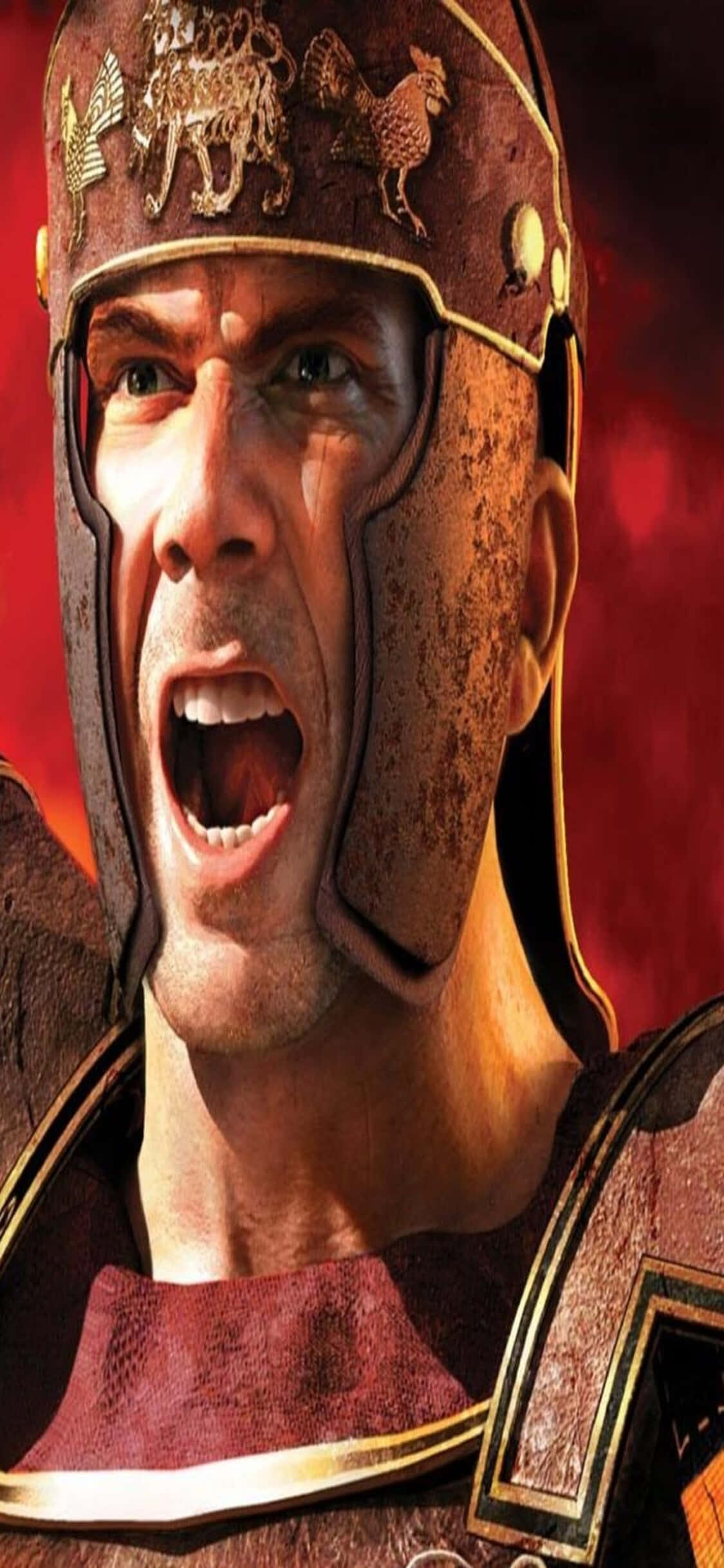 isang lalaki na may roman helmet ay sumisigaw Wallpaper