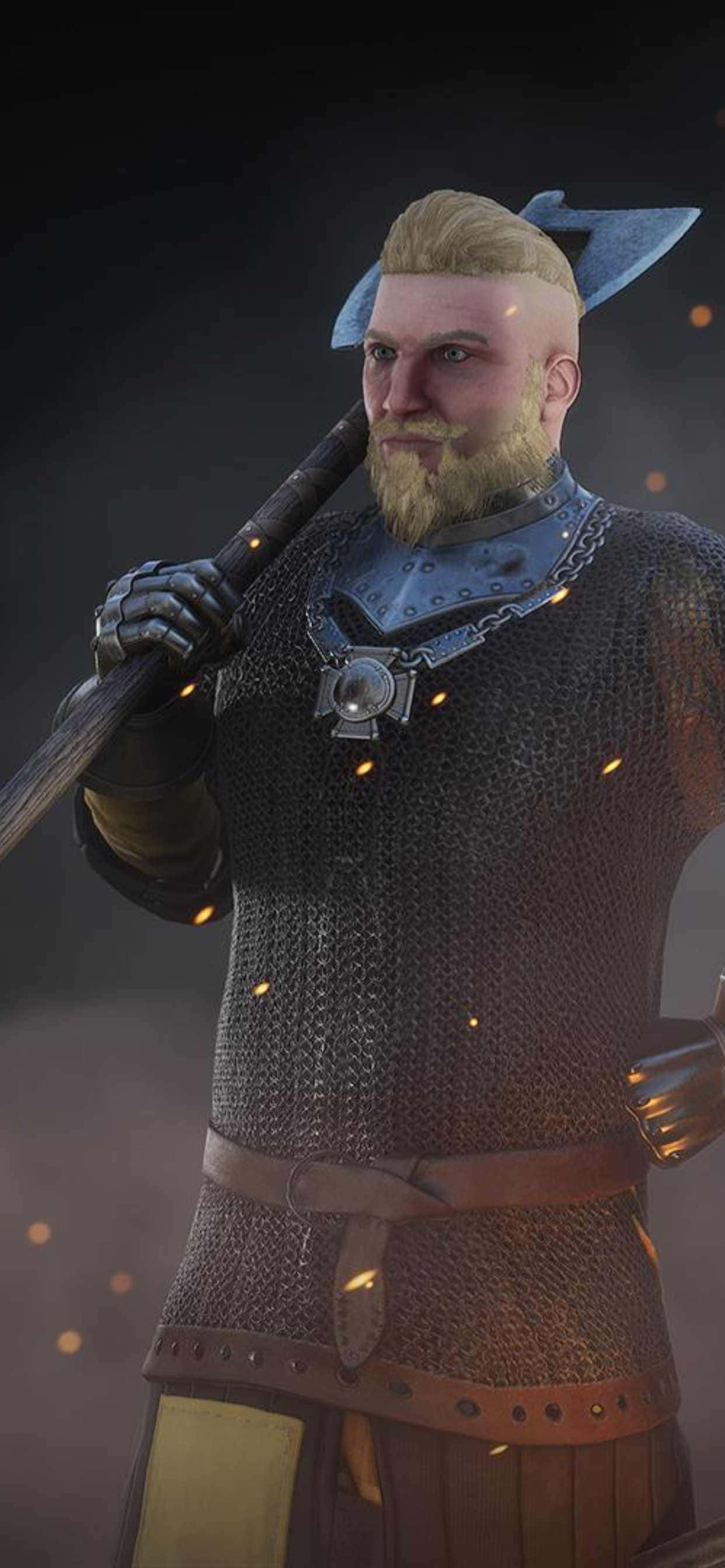 isang lalaki sa medieval na kasuotan na humahawak ng espada Wallpaper