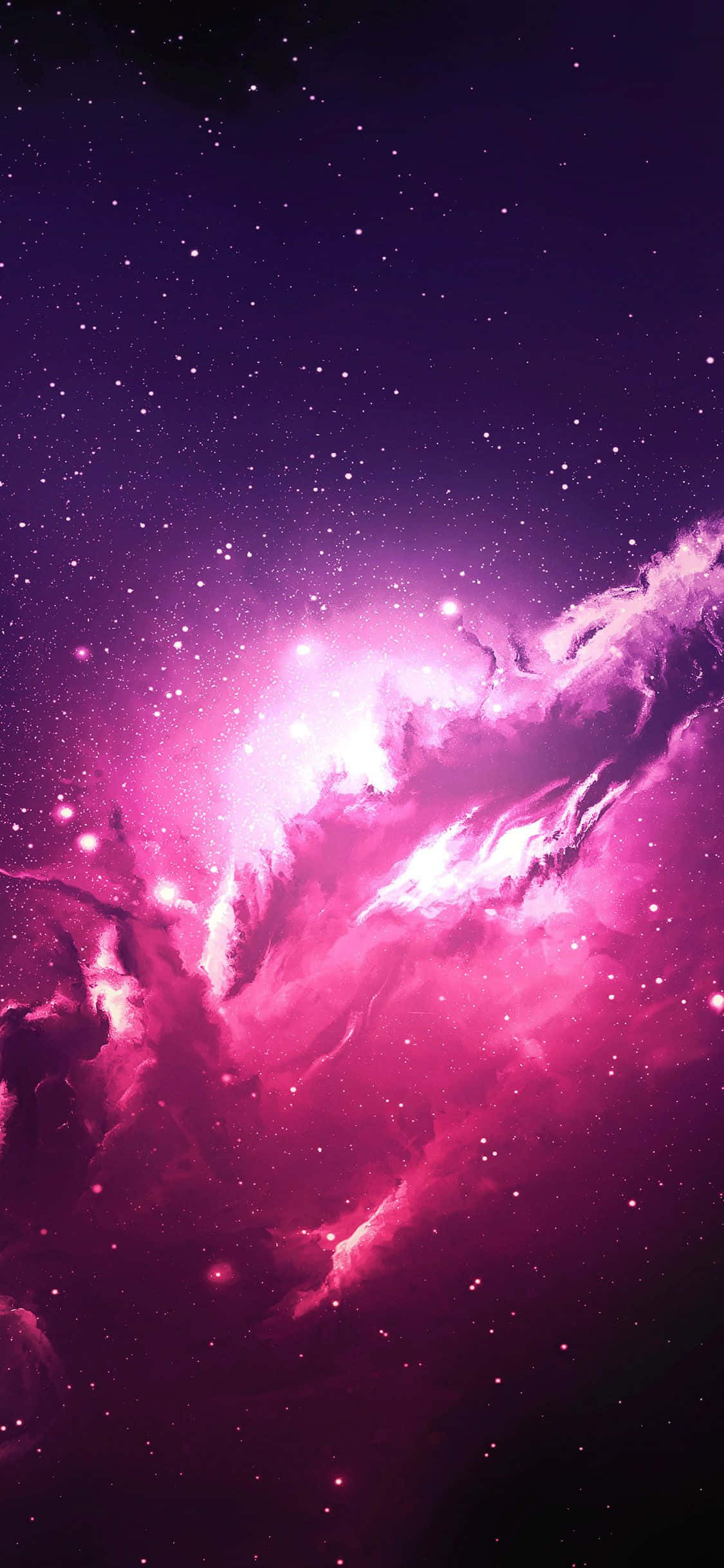isang lilang espasyo na may mga bituin at ulap Wallpaper